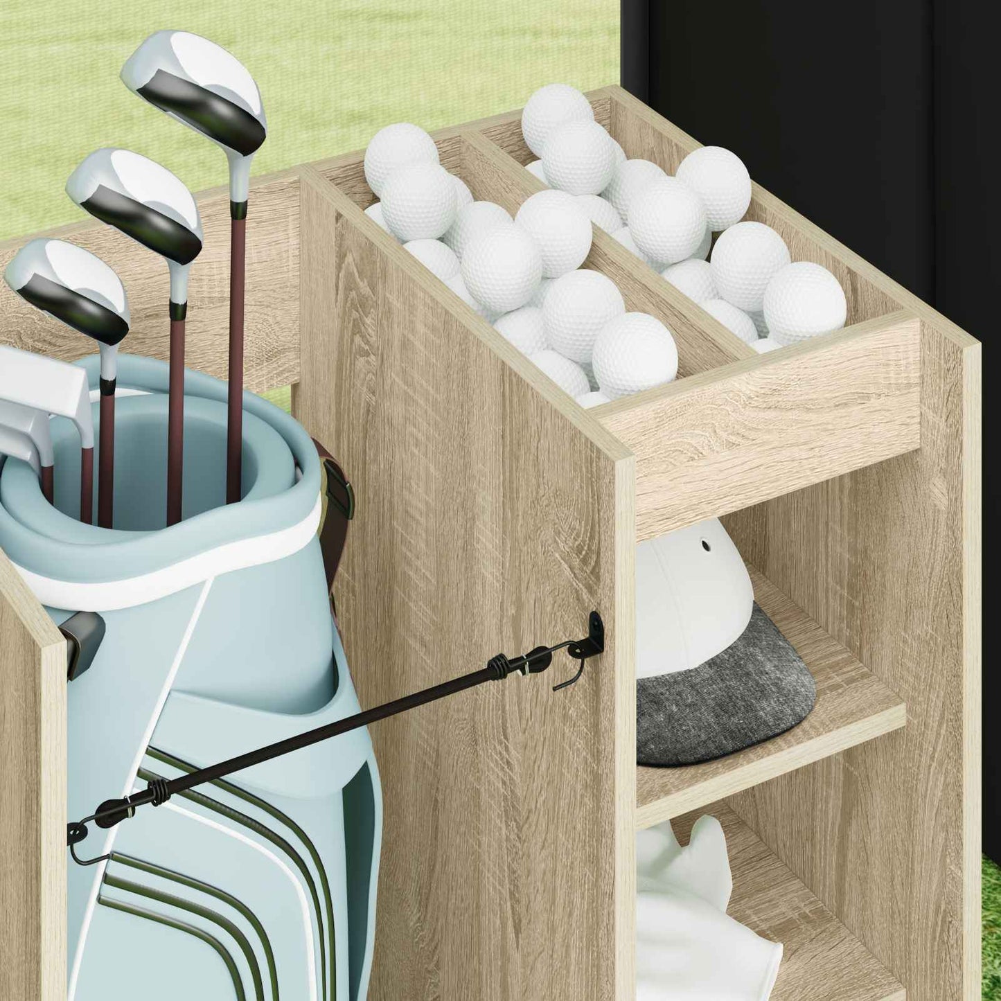 Golf Skab med hjul Ensfarvet Sonoma eg 65 x 45 x 98 cm