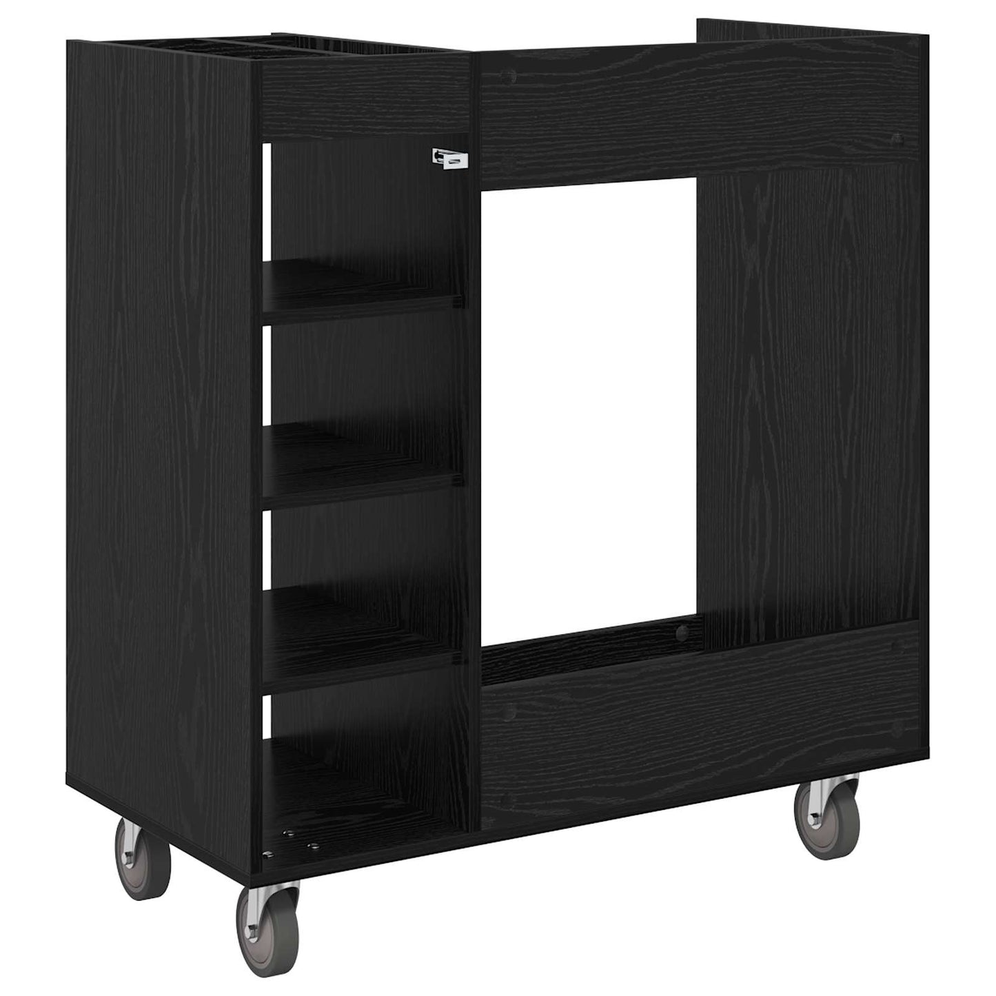 Golf Skab med hjul Ensfarvet Sort eg 90 x 45 x 98 cm
