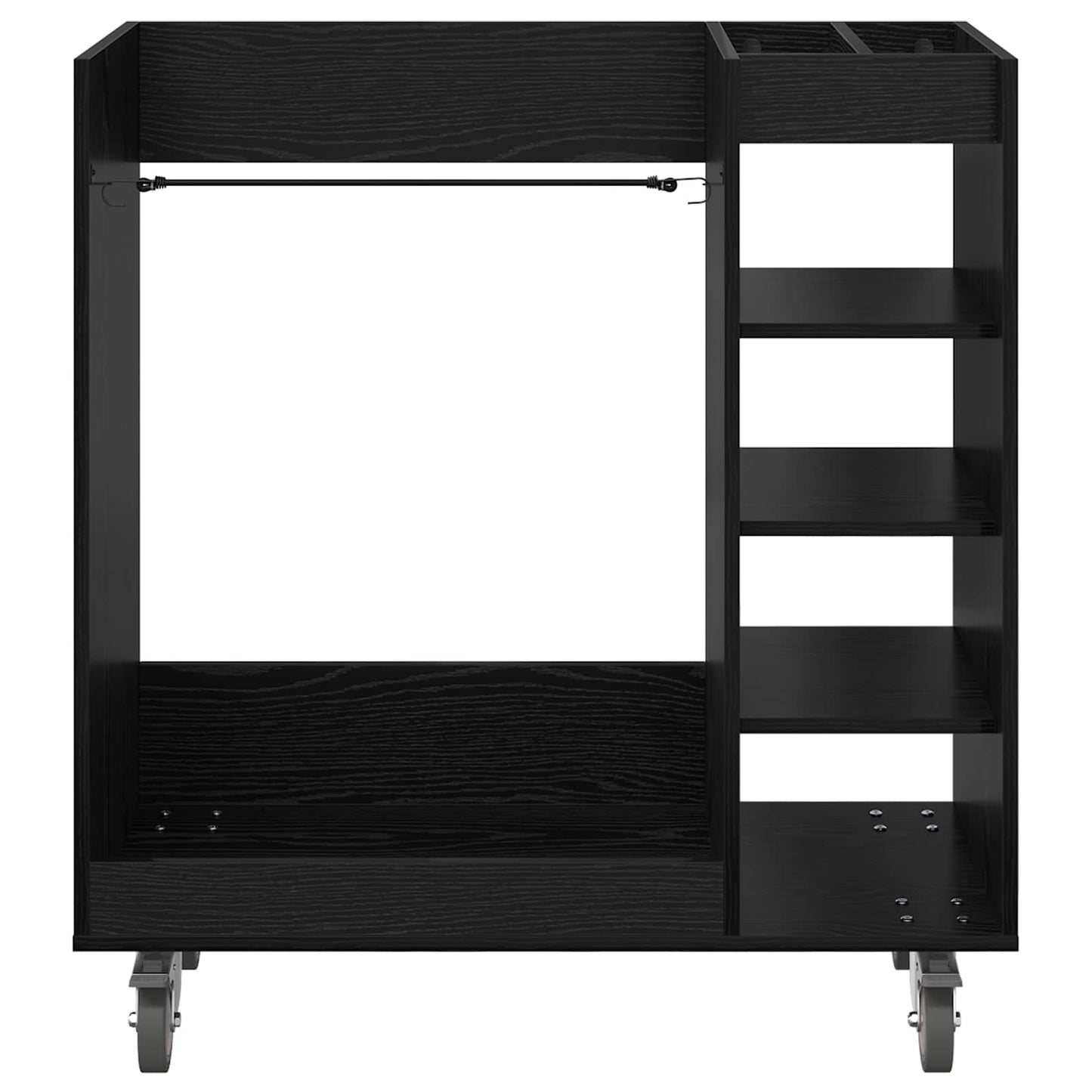 Golf Skab med hjul Ensfarvet Sort eg 90 x 45 x 98 cm