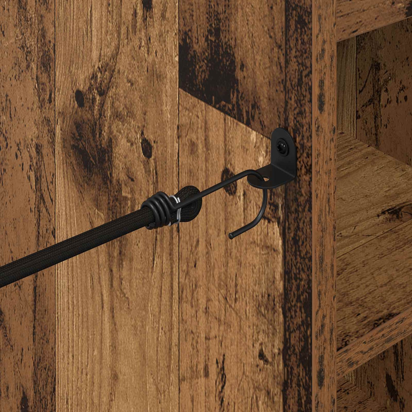 Golf Skab med hjul Ensfarvet Gammelt træ 90 x 45 x 98 cm