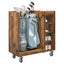 Golf Skab med hjul Ensfarvet Gammelt træ 90 x 45 x 98 cm