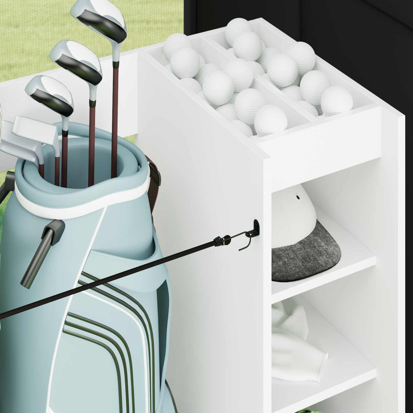 Golf Skab med hjul Ensfarvet Hvid 120 x 45 x 98 cm