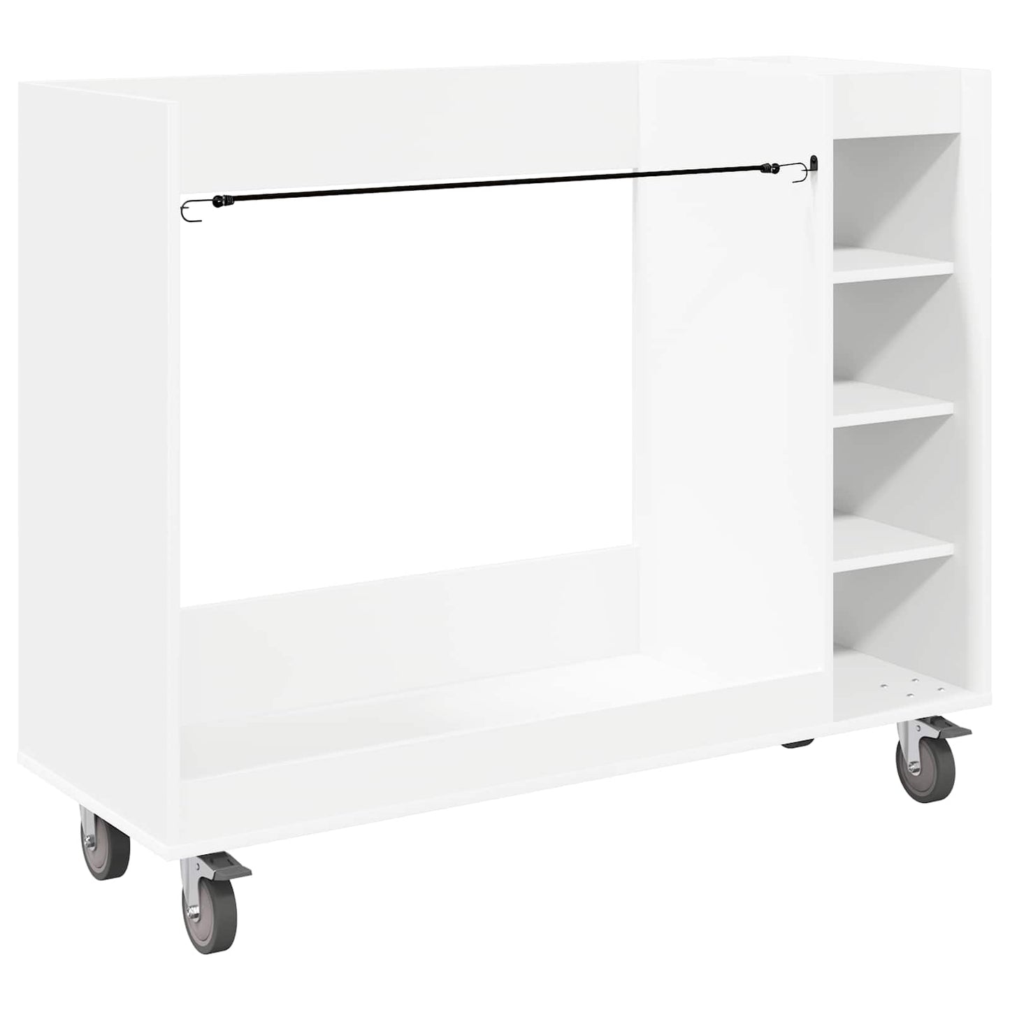 Golf Skab med hjul Ensfarvet Hvid 120 x 45 x 98 cm