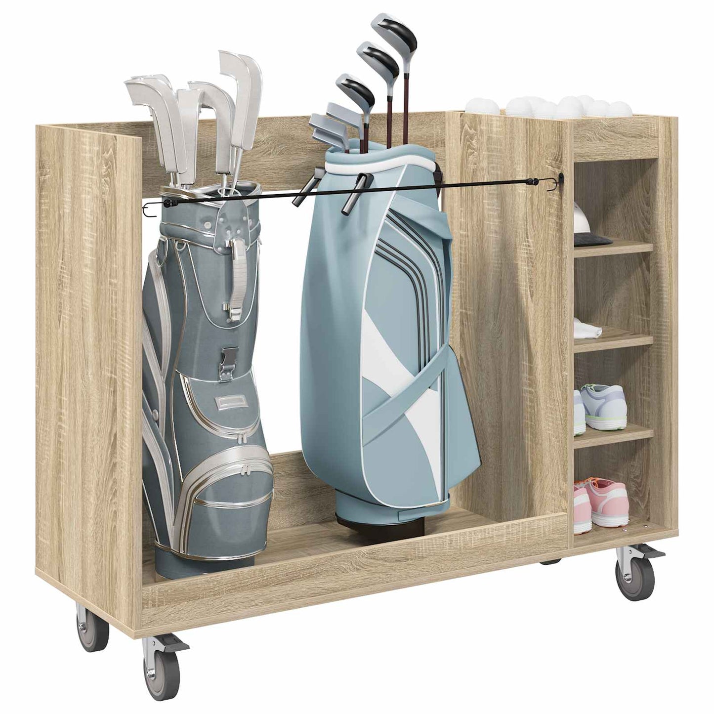Golf Skab med hjul Ensfarvet Sonoma eg 120 x 45 x 98 cm