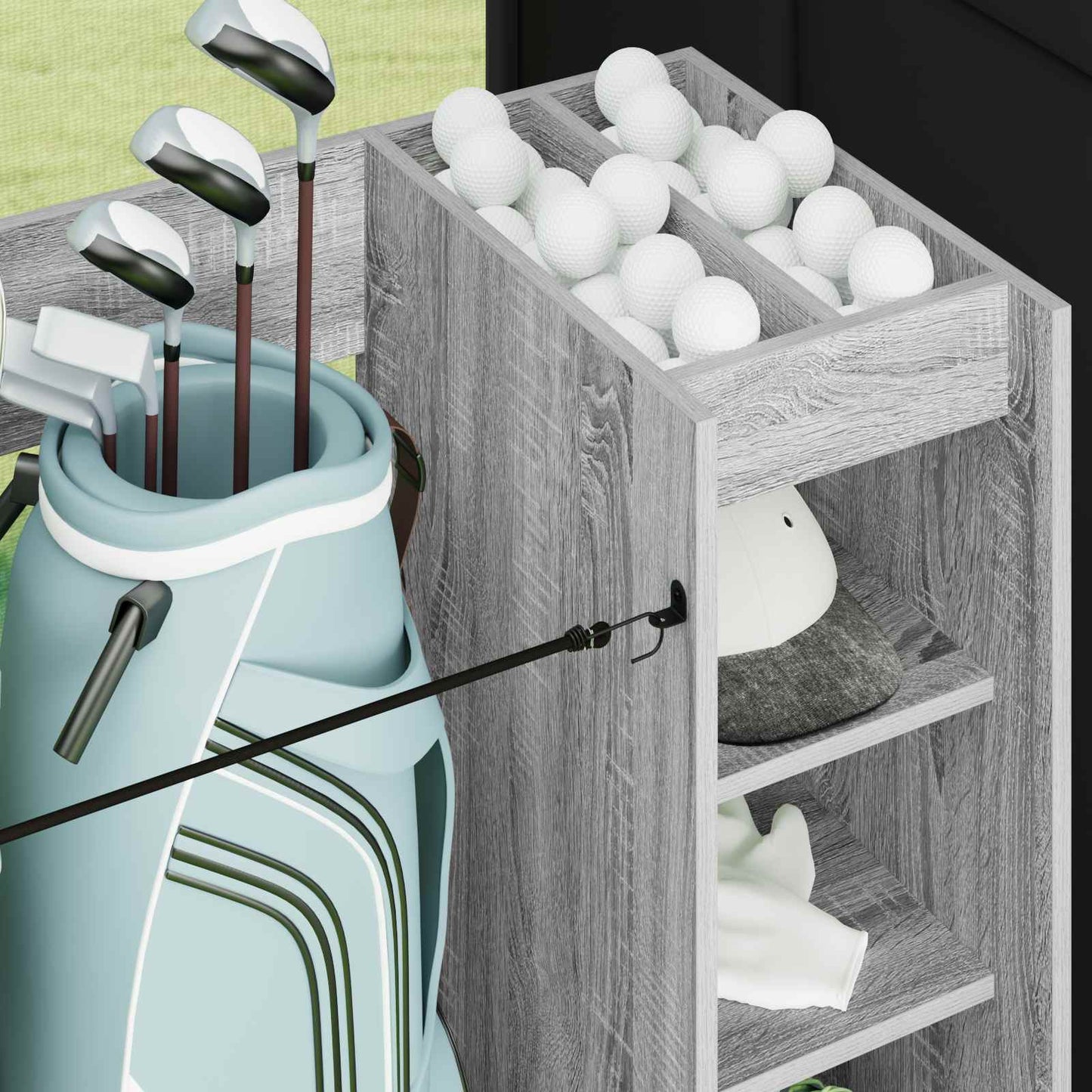 Golf Skab med hjul Ensfarvet Grå Sonoma 120 x 45 x 98 cm