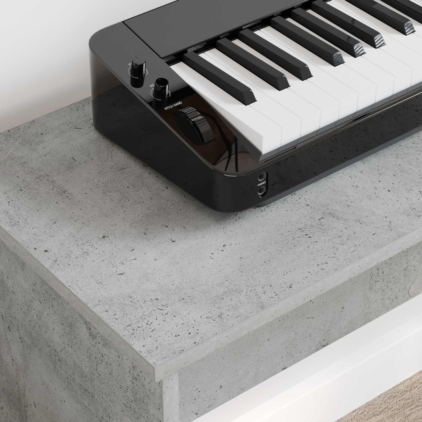 Keyboard Stand Beton Grå 120 x 32 x 64 cm Konstrueret træ