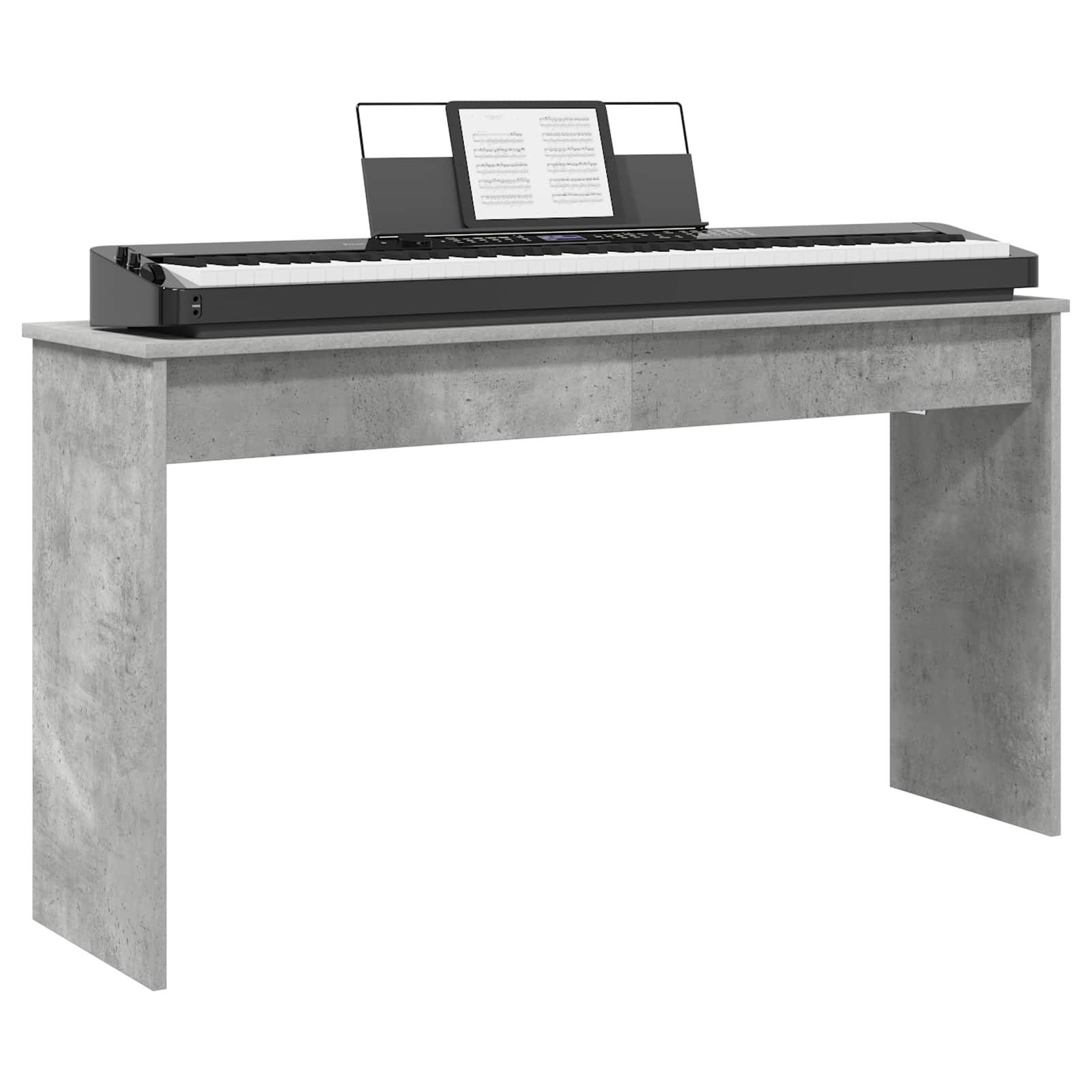Keyboard Stand Beton Grå 120 x 32 x 64 cm Konstrueret træ billede