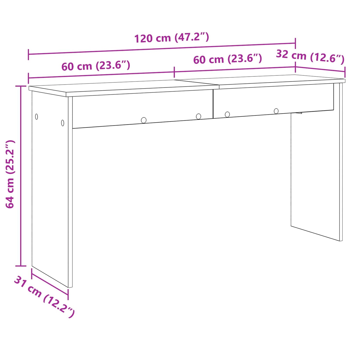 Keyboard Stand Grå Sonoma 120 x 32 x 64 cm Konstrueret træ