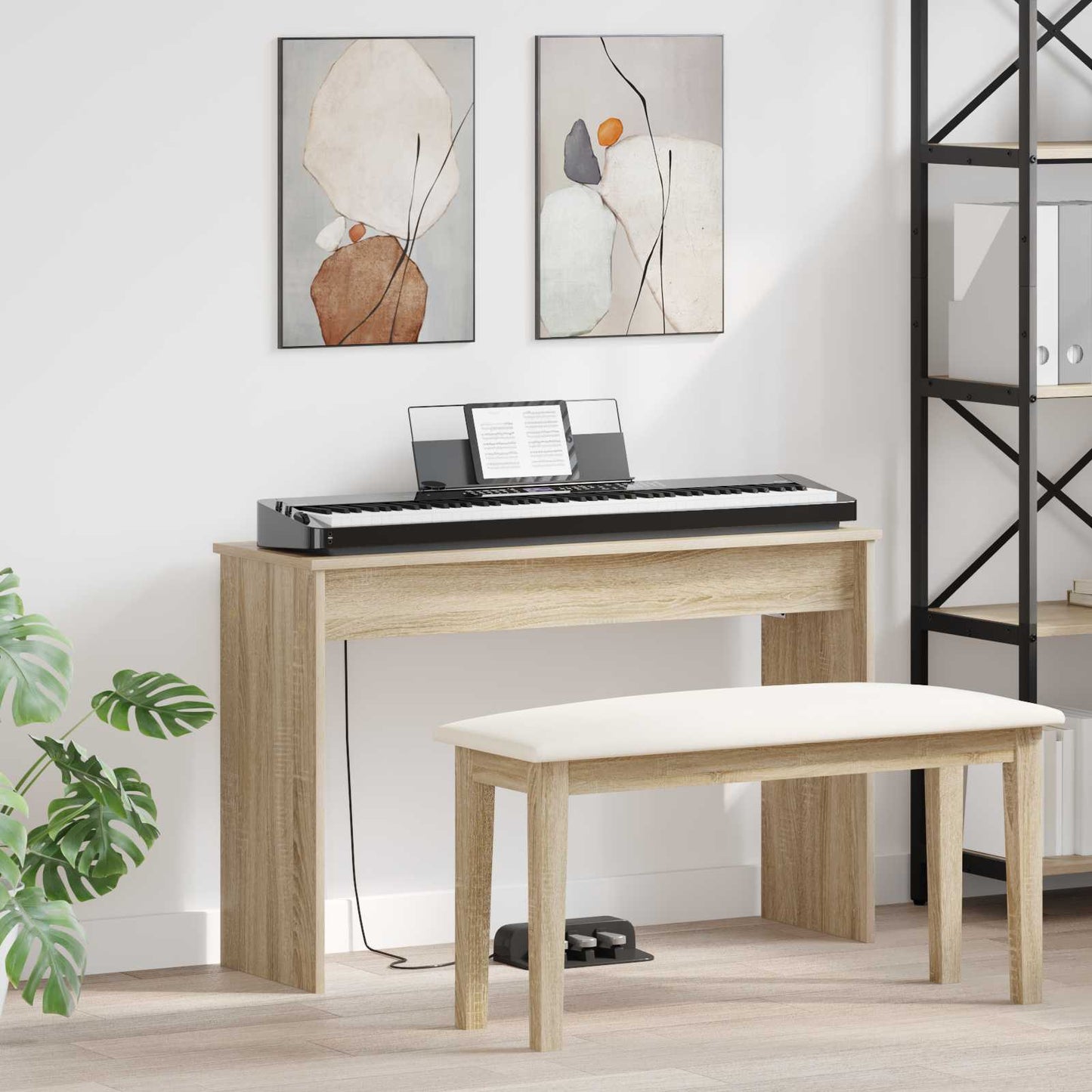Keyboard Stand Sonoma eg 100 x 32 x 64 cm Konstrueret træ