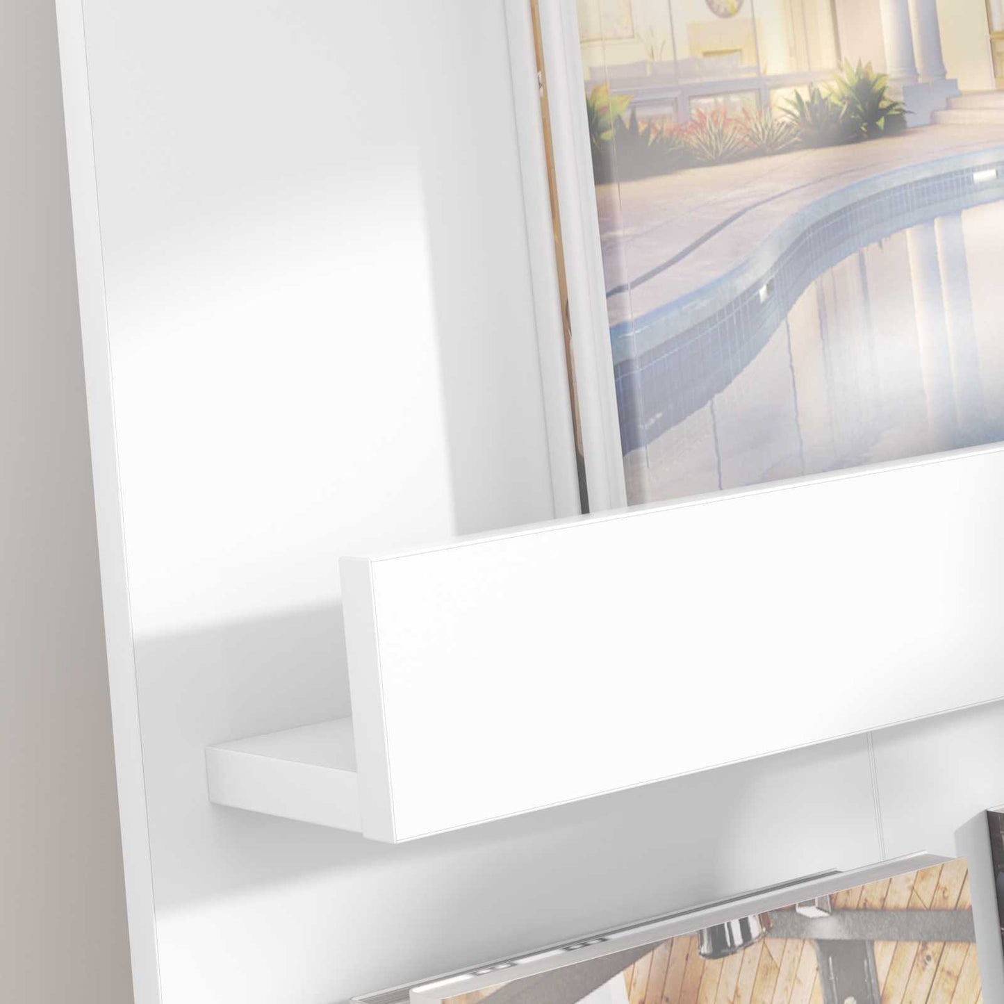 Magasin Rack med hylde Hvid 51 x 11 x 102 cm Konstrueret træ