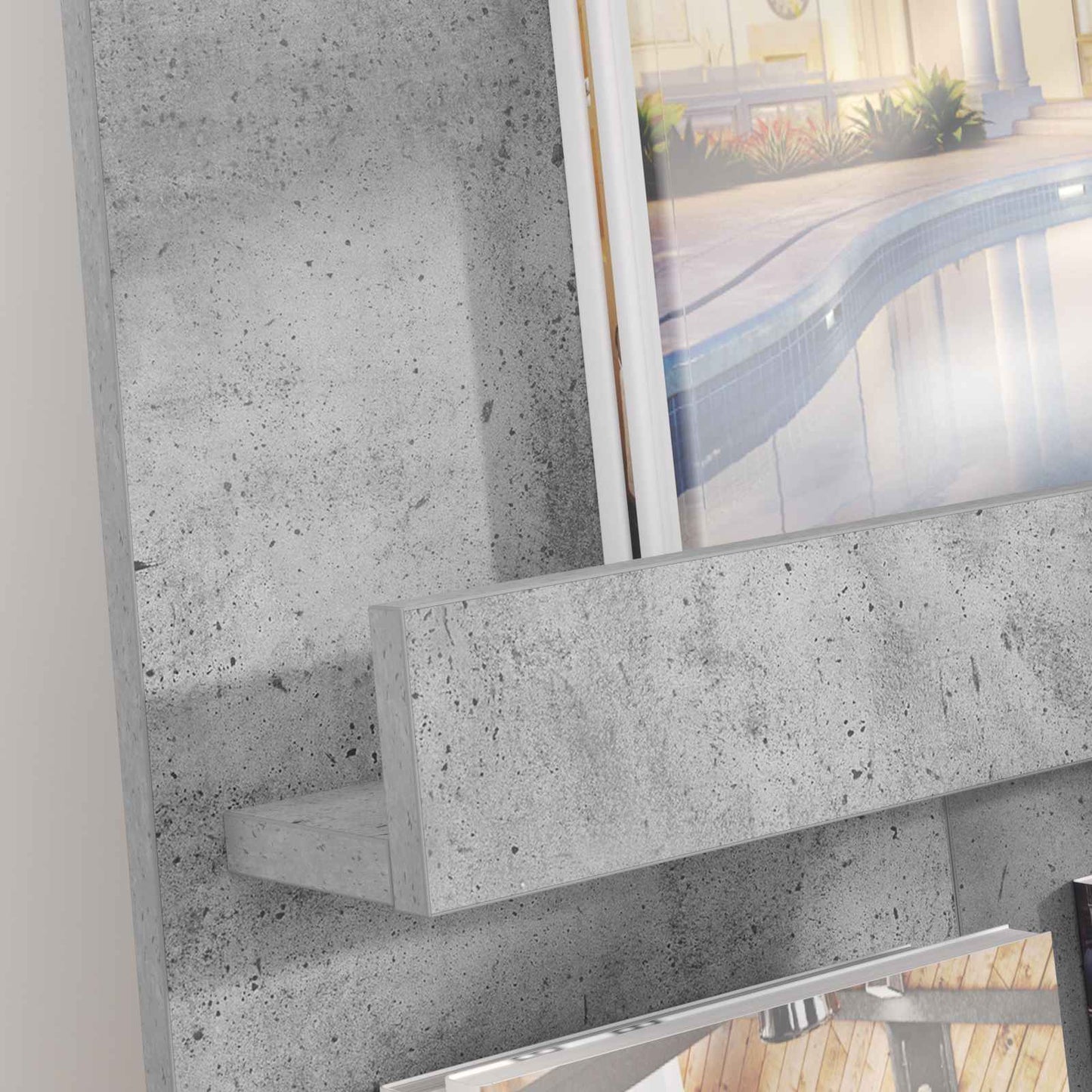 Magasin Rack Beton Grå 51 x 11 x 102 cm Konstrueret træ