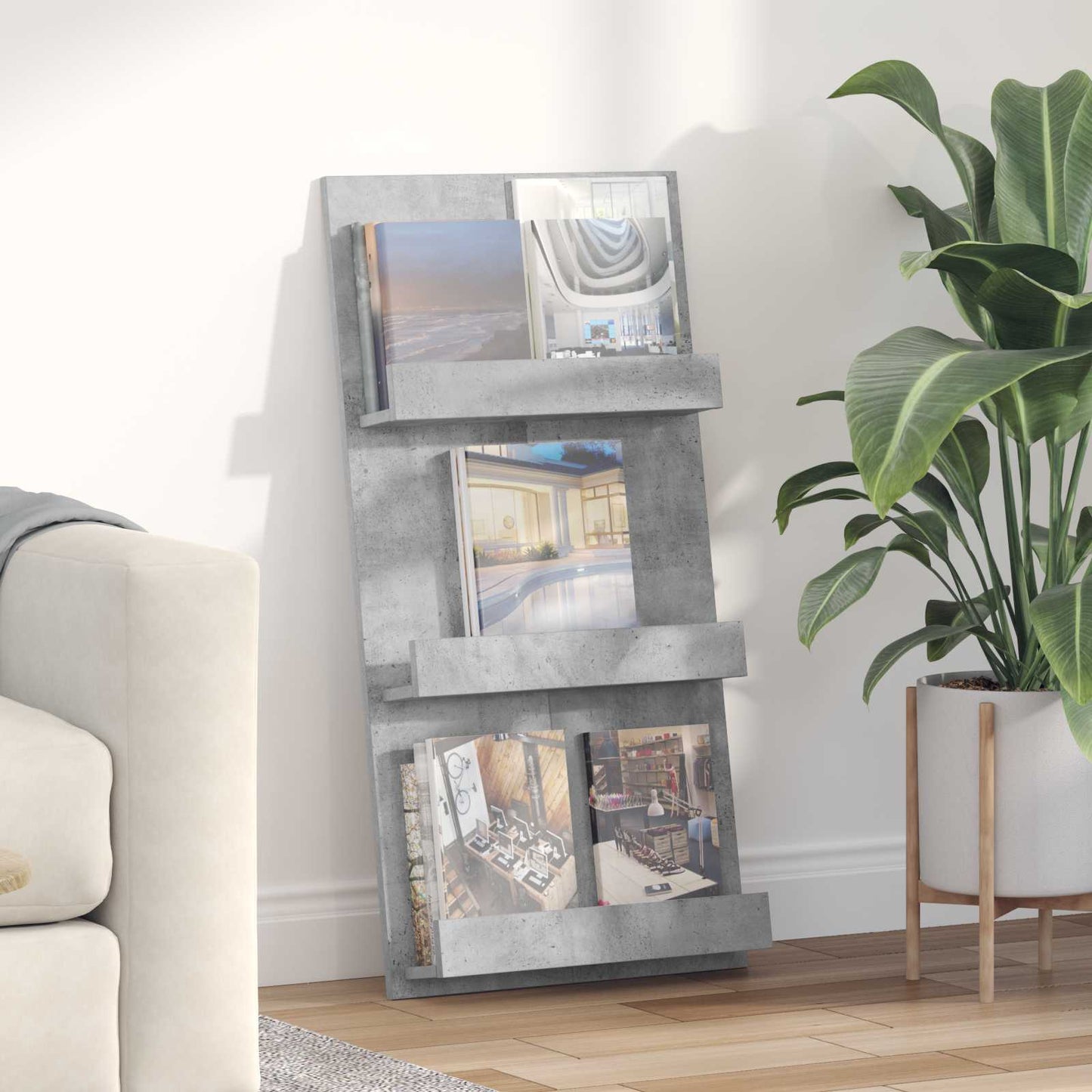 Magasin Rack Beton Grå 51 x 11 x 102 cm Konstrueret træ