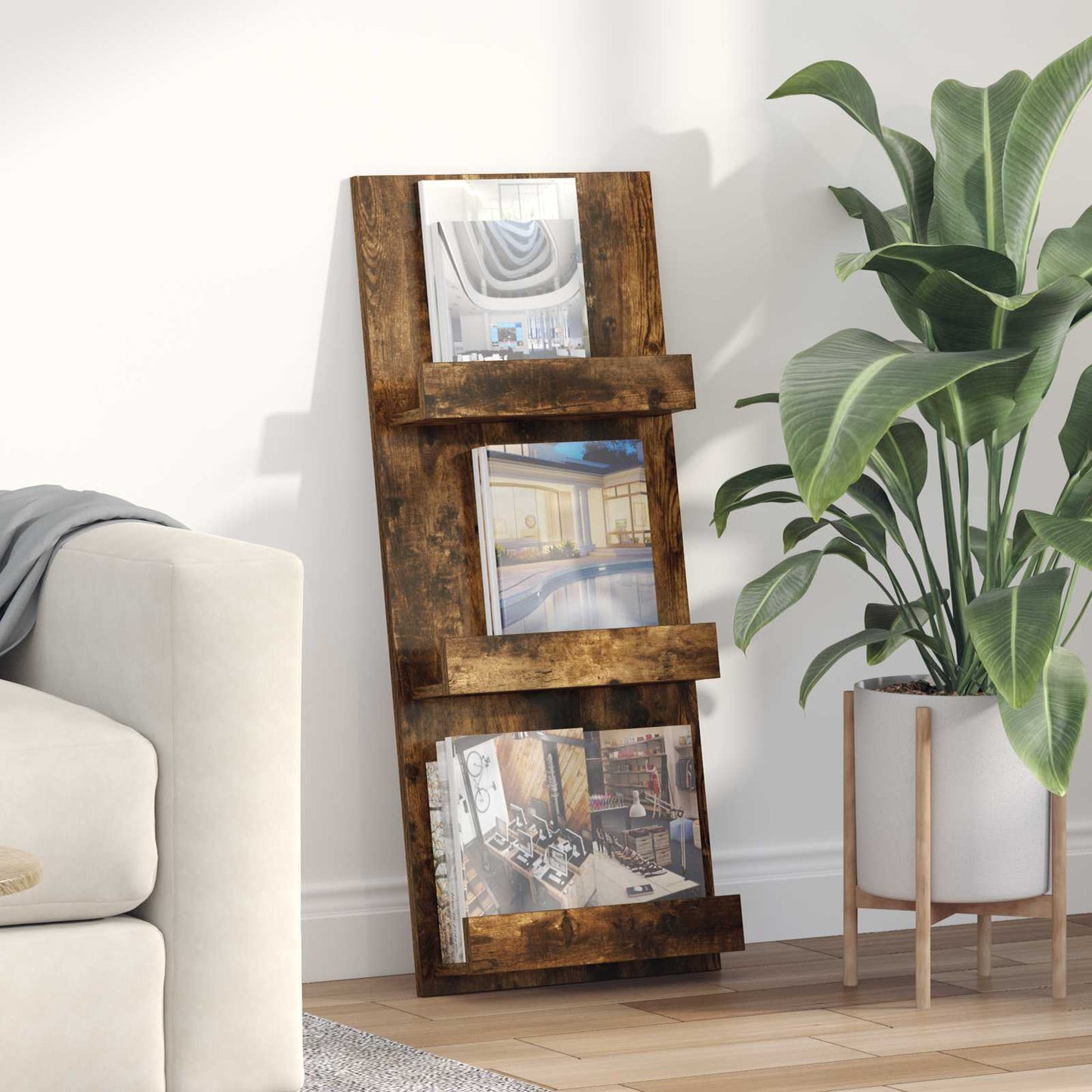 Magasin Rack Røget eg 43 x 11 x 102 cm Konstrueret træ