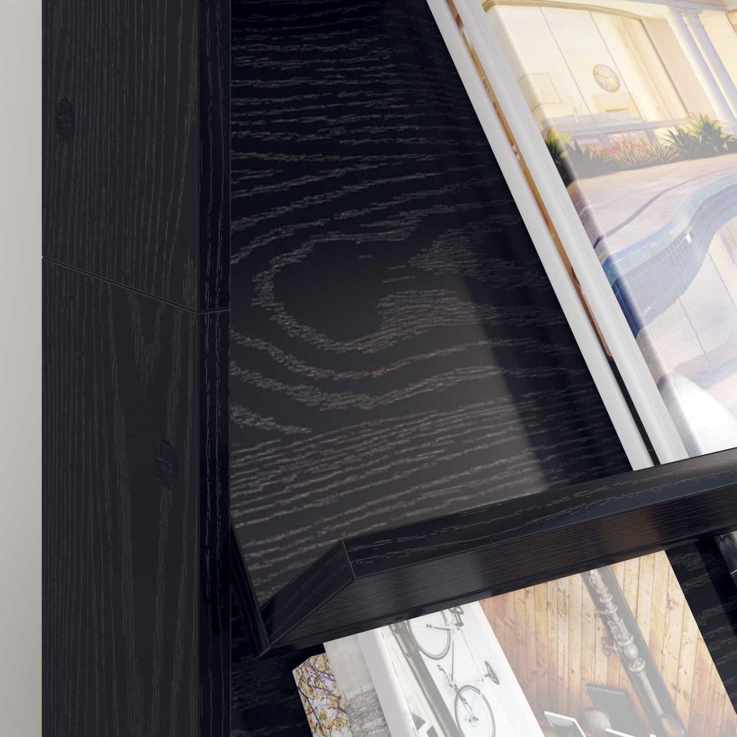 Magasin Rack med hylde Sort eg 70 x 41 x 126 cm Konstrueret træ