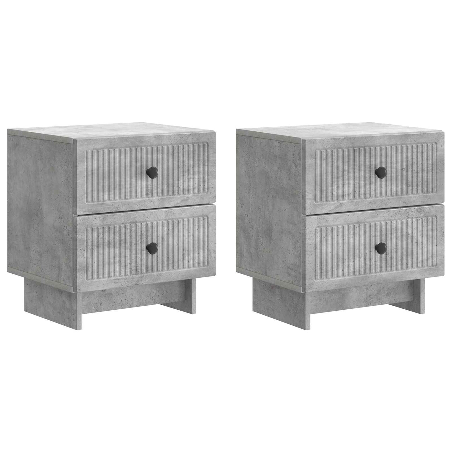 Natskab 2 pcs Betongrå 43 x 34,5 x 47,5 cm Konstrueret træ