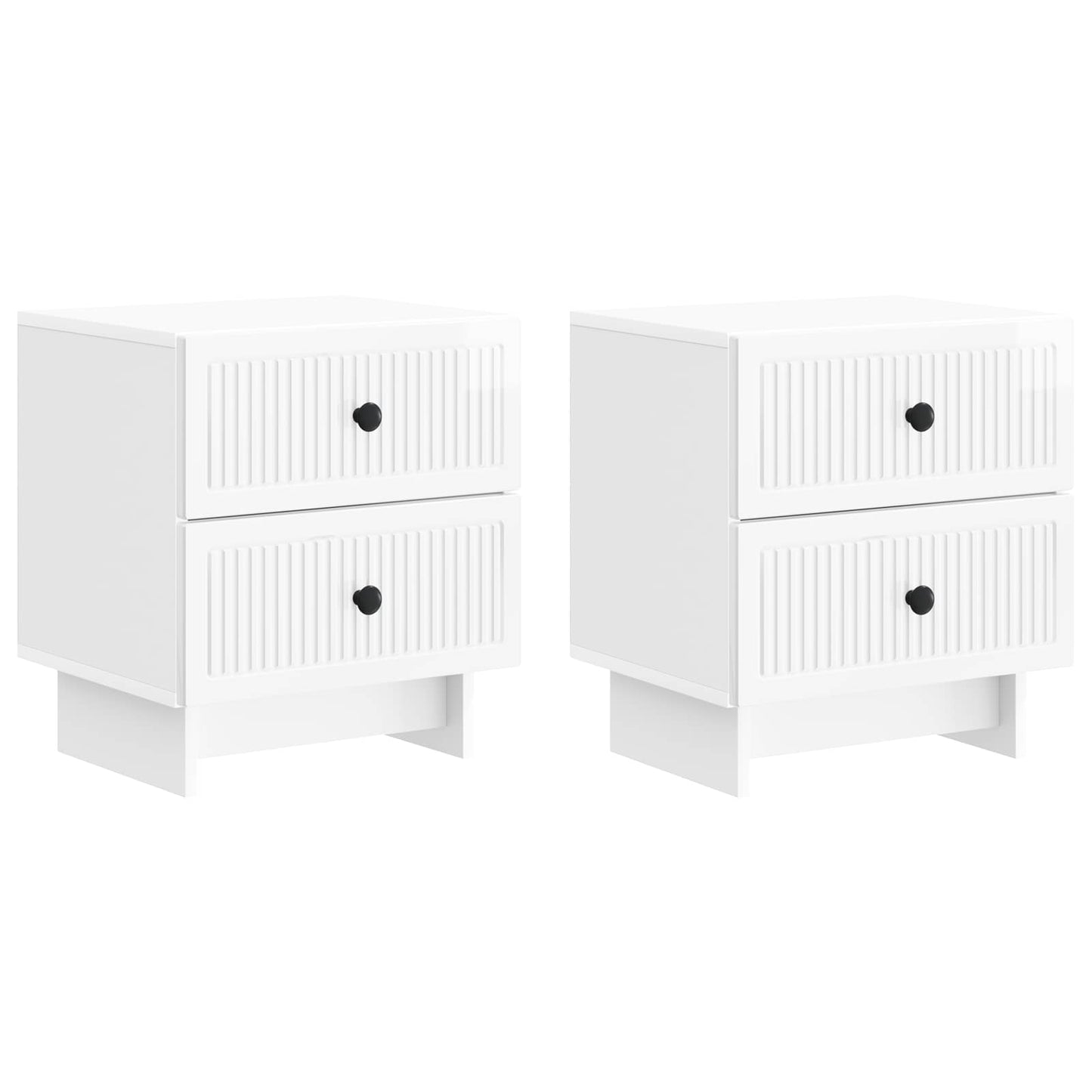 Natskab 2 pcs Hvid højglans 43 x 34,5 x 47,5 cm Konstrueret træ