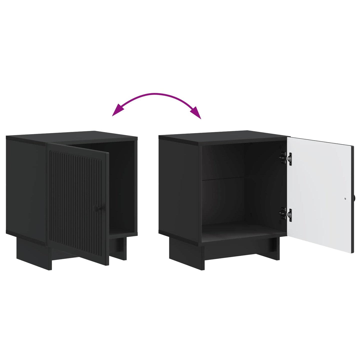 Natskab 2 pcs Sort 43 x 34,5 x 50 cm Konstrueret træ