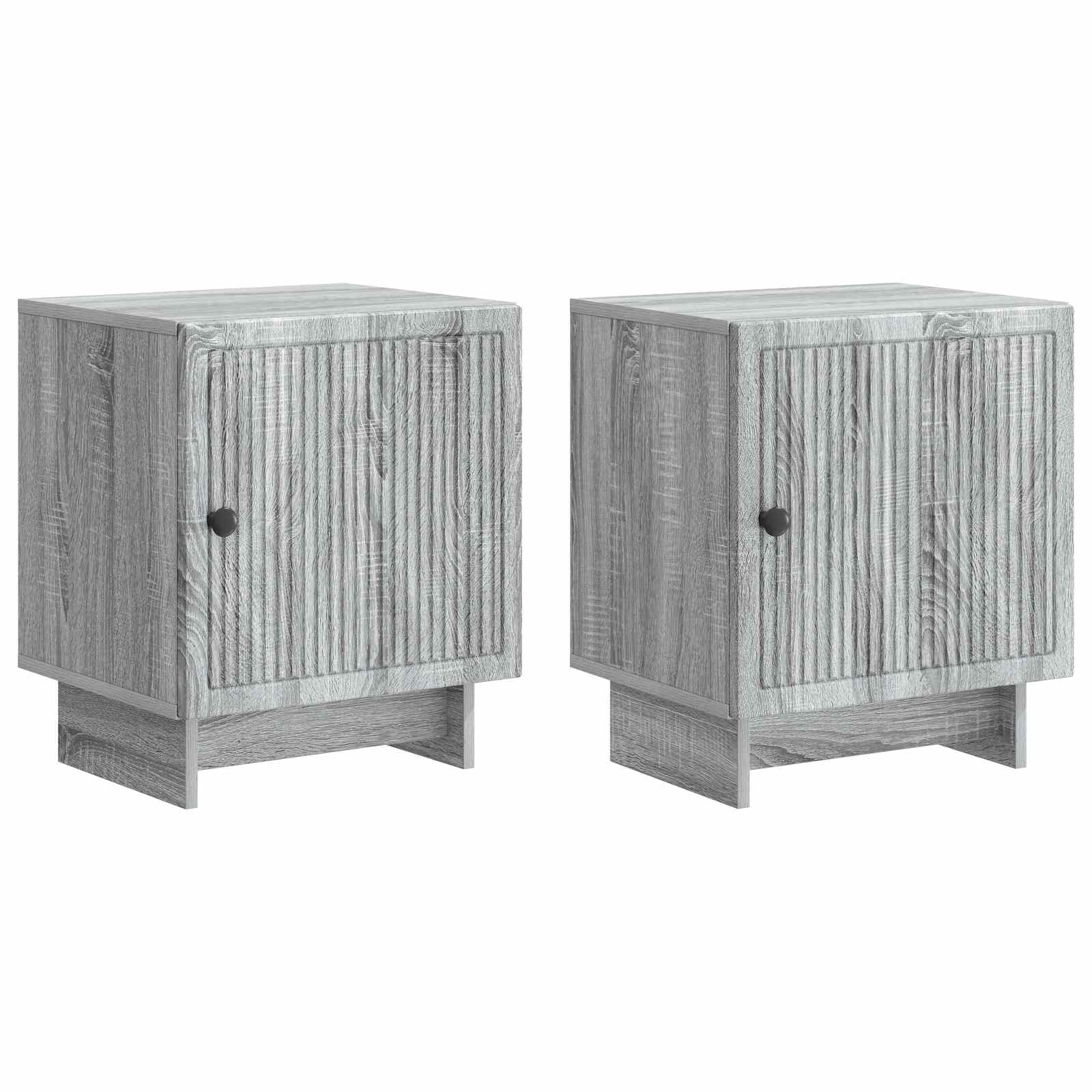 Natskab 2 pcs Grå sonoma-eg 43 x 34,5 x 50 cm Konstrueret træ billede