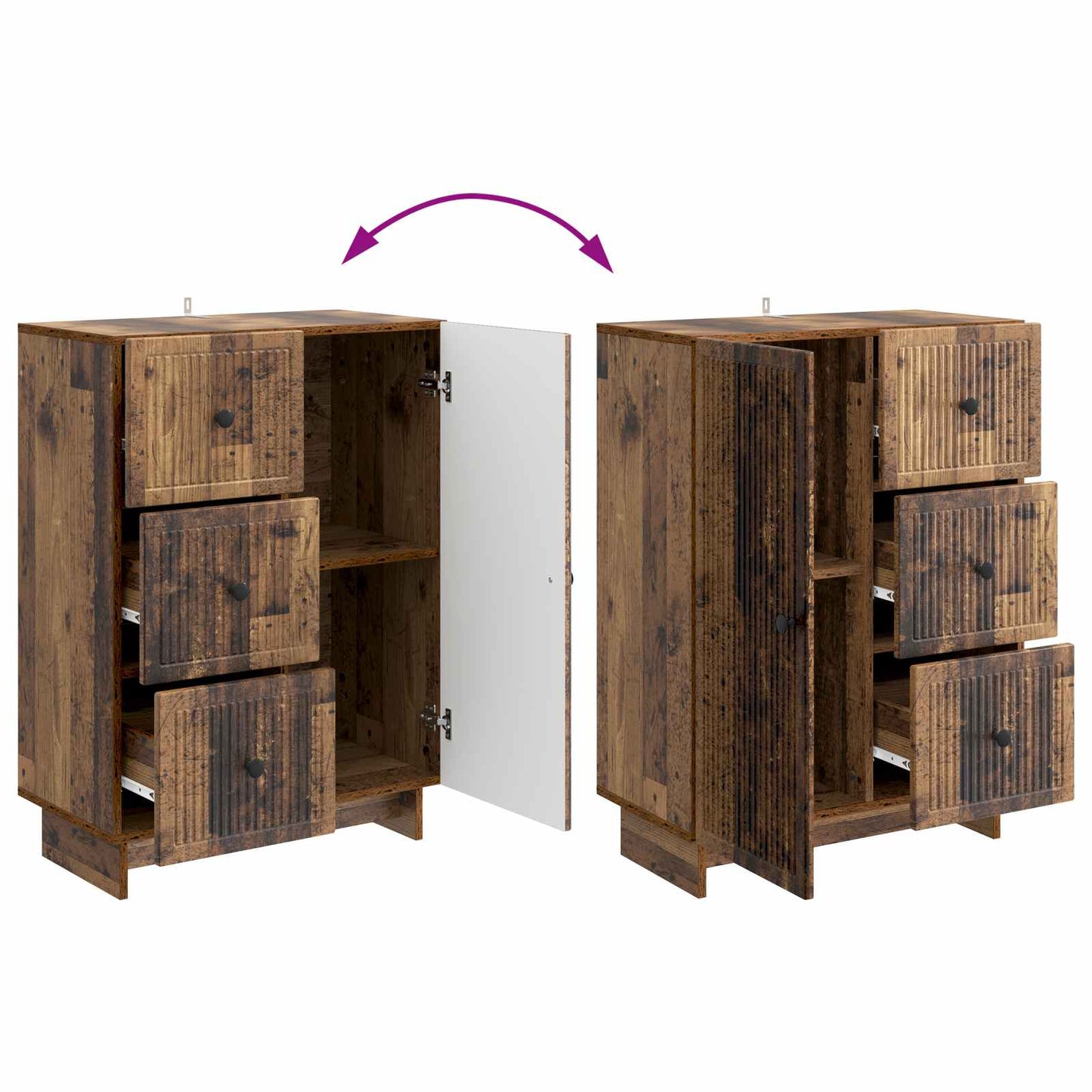 Sideboard Gammelt træ 66 x 34,5 x 90 cm Konstrueret træ
