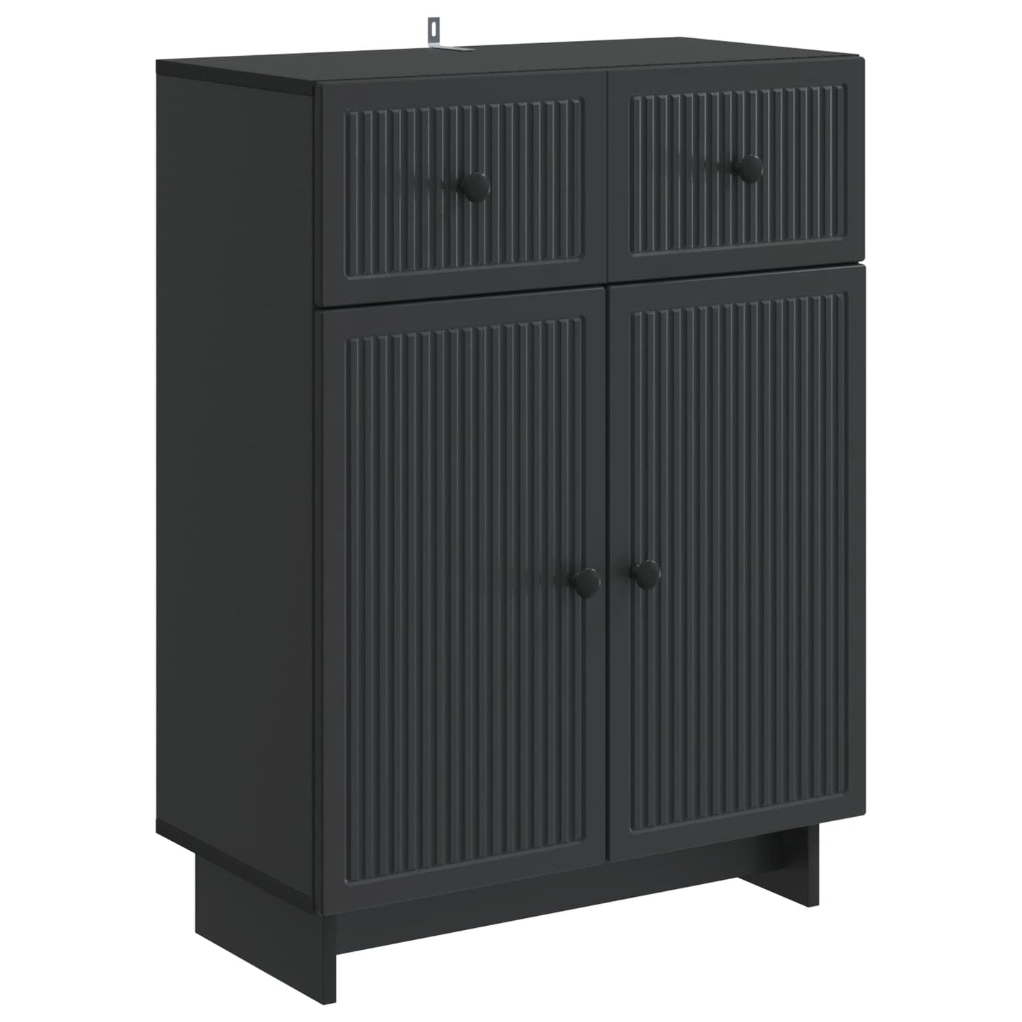 Sideboard med skuffe Sort 66 x 34,5 x 90 cm Konstrueret træ