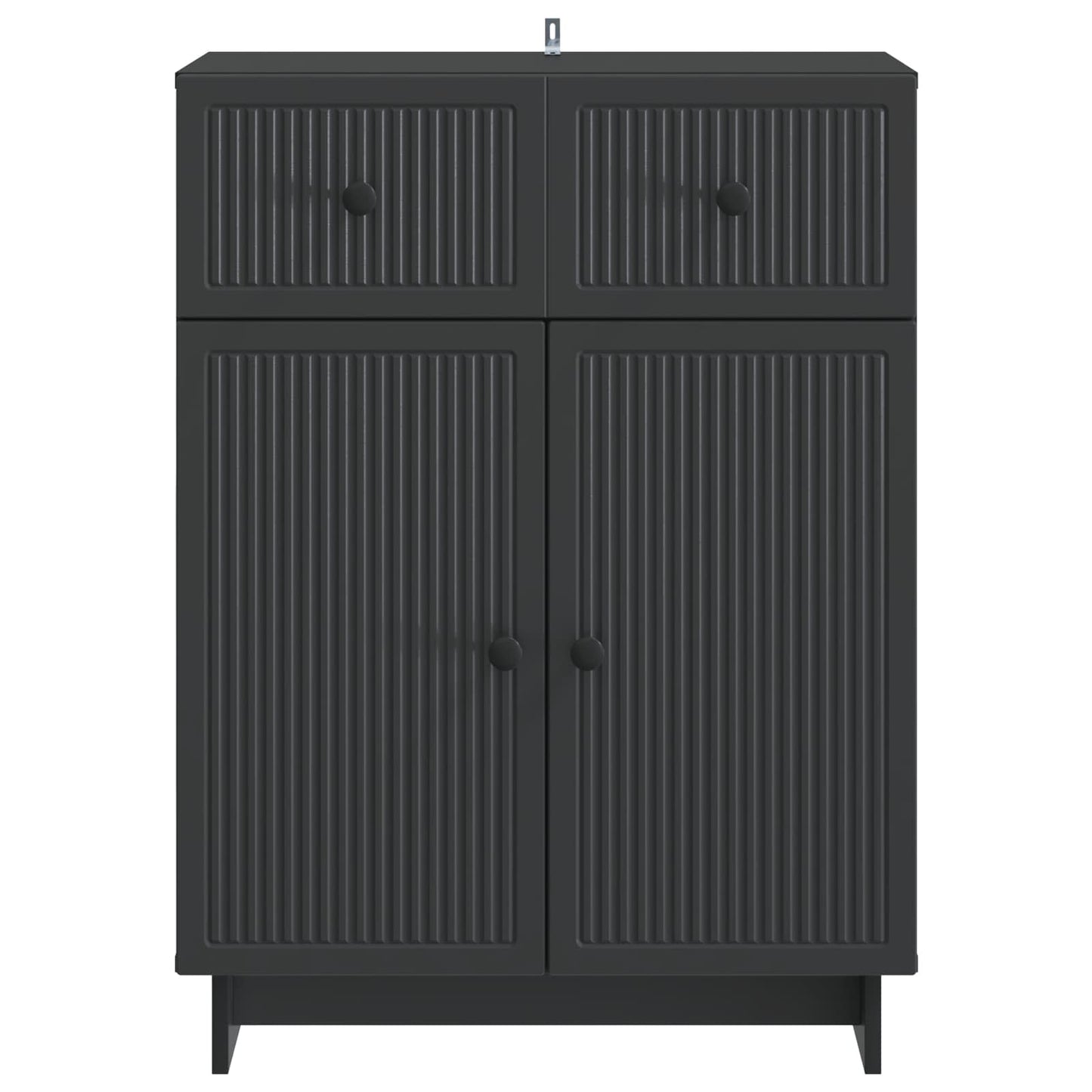 Sideboard med skuffe Sort 66 x 34,5 x 90 cm Konstrueret træ