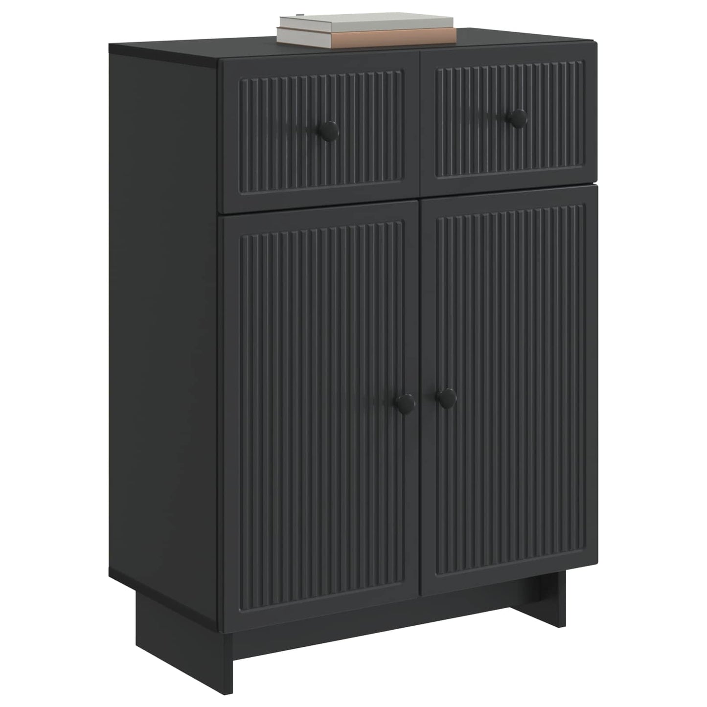 Sideboard med skuffe Sort 66 x 34,5 x 90 cm Konstrueret træ