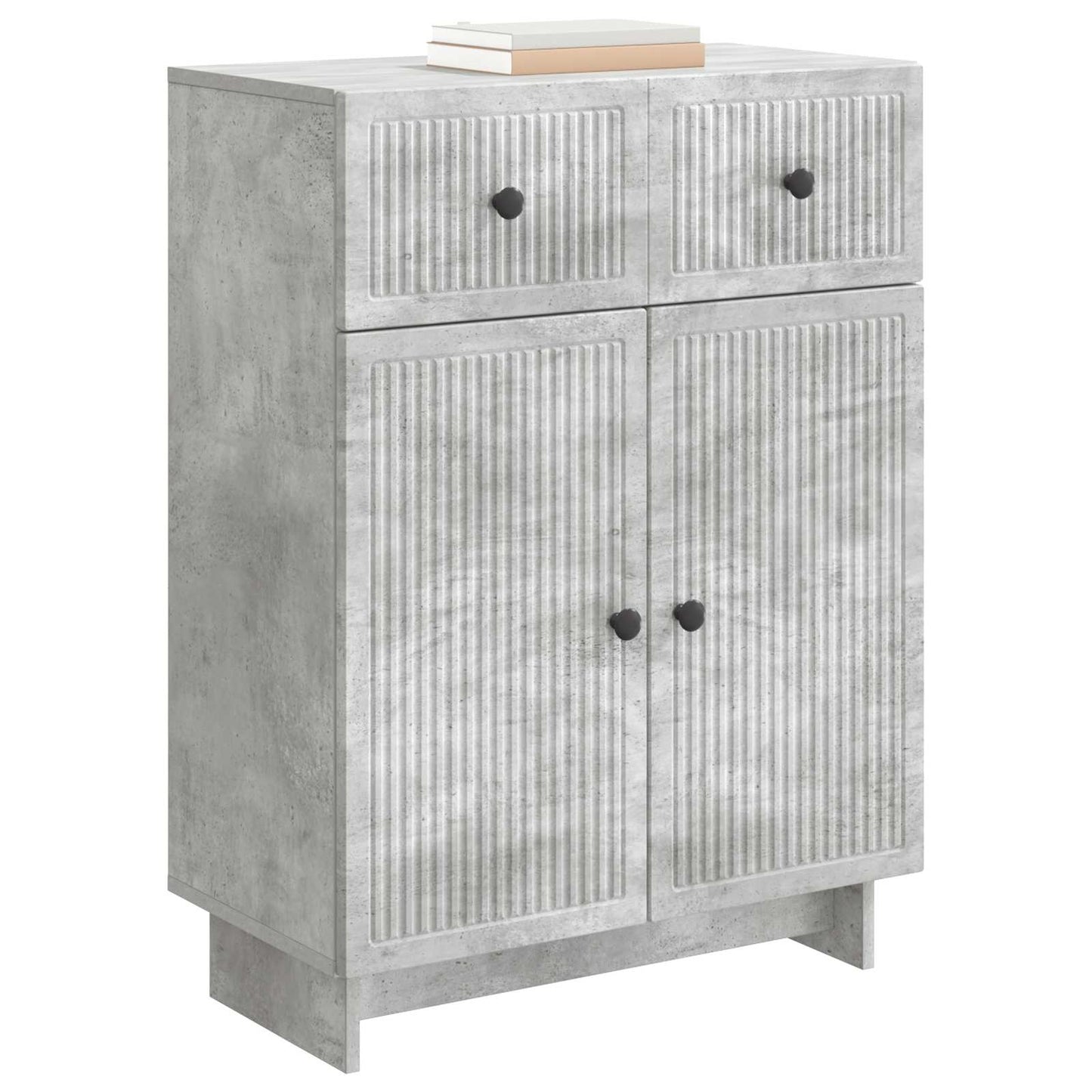 Sideboard med skuffe Betongrå 66 x 34,5 x 90 cm Konstrueret træ