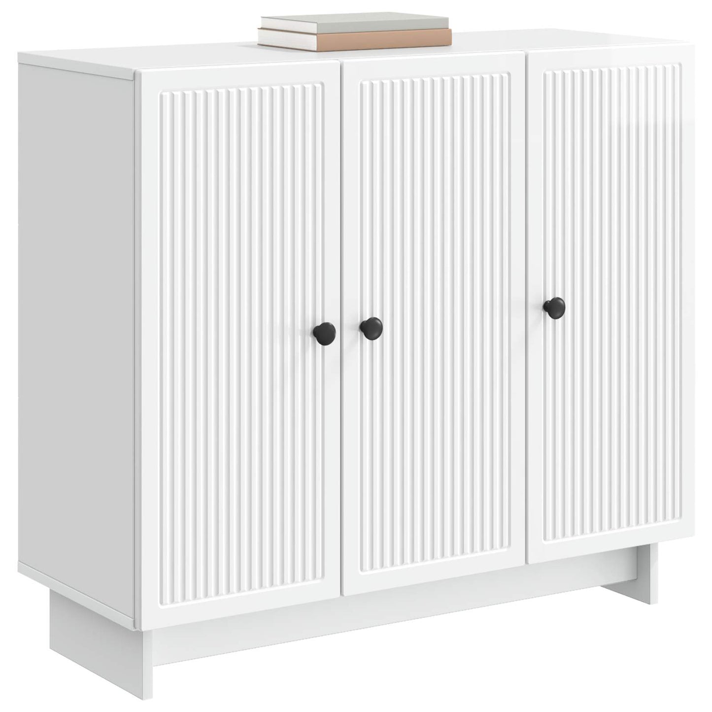 Sideboard Hvid højglans 89 x 34,5 x 80 cm Konstrueret træ