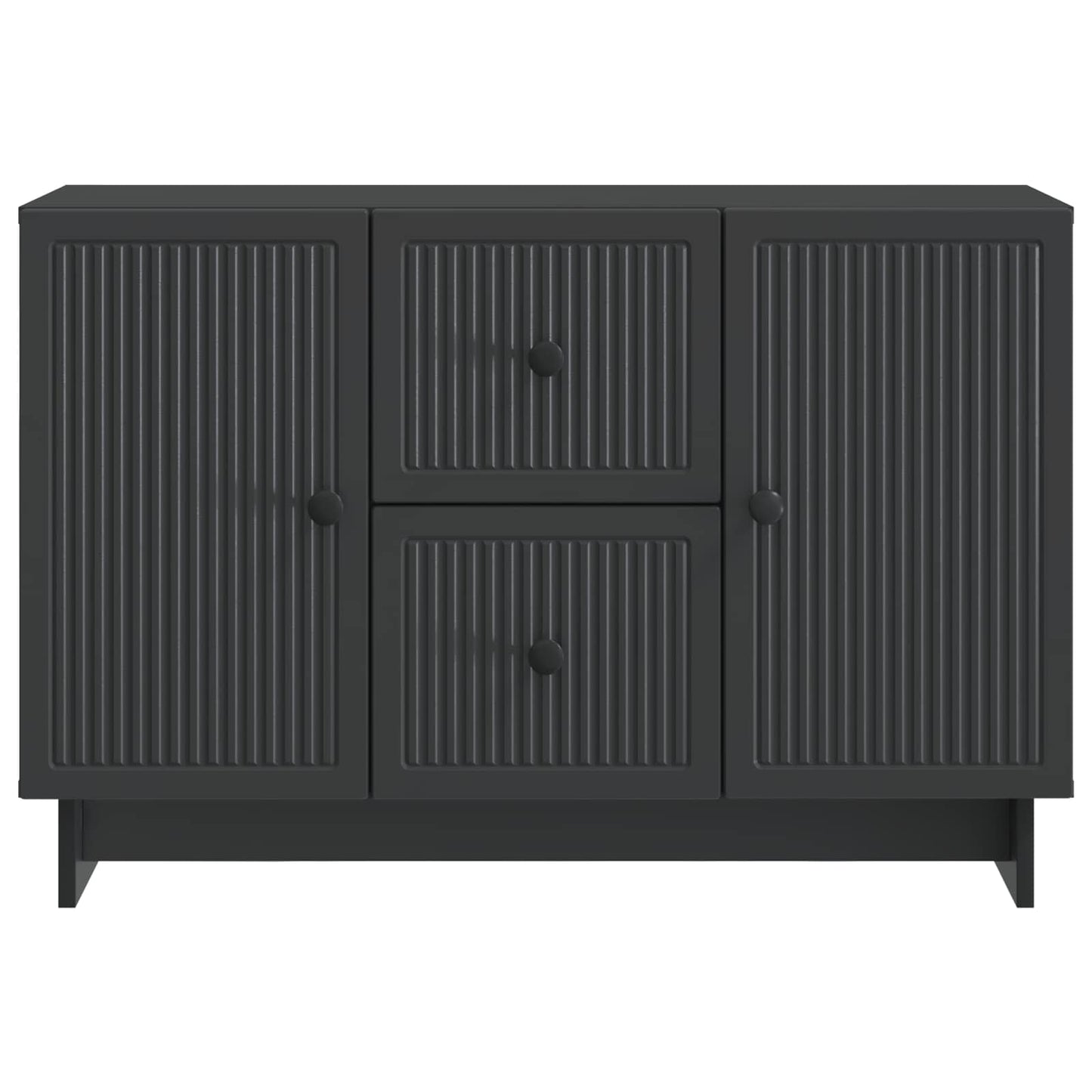 Sideboard med skuffe Sort 89 x 34,5 x 60 cm Konstrueret træ
