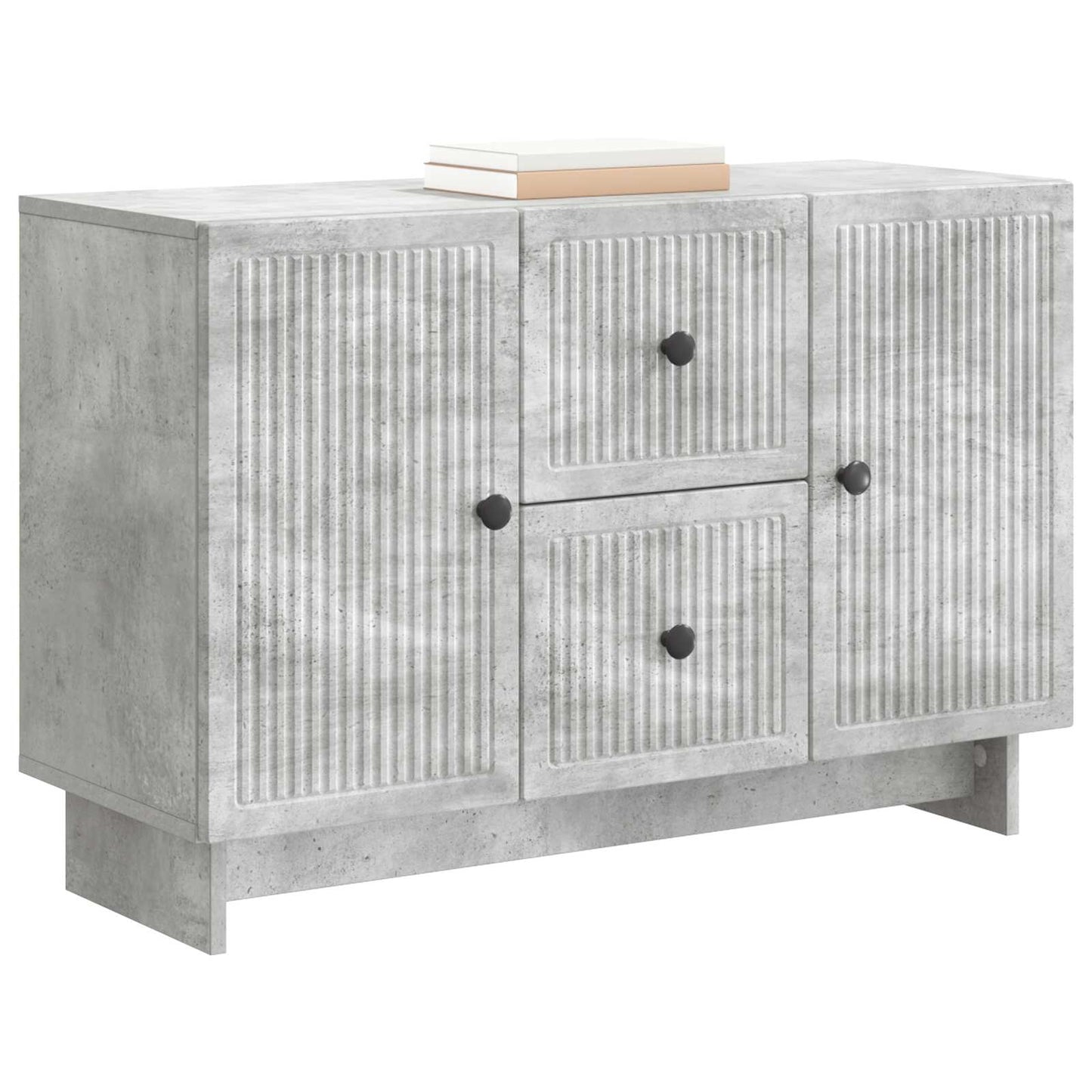 Sideboard med skuffe Betongrå 89 x 34,5 x 60 cm Konstrueret træ