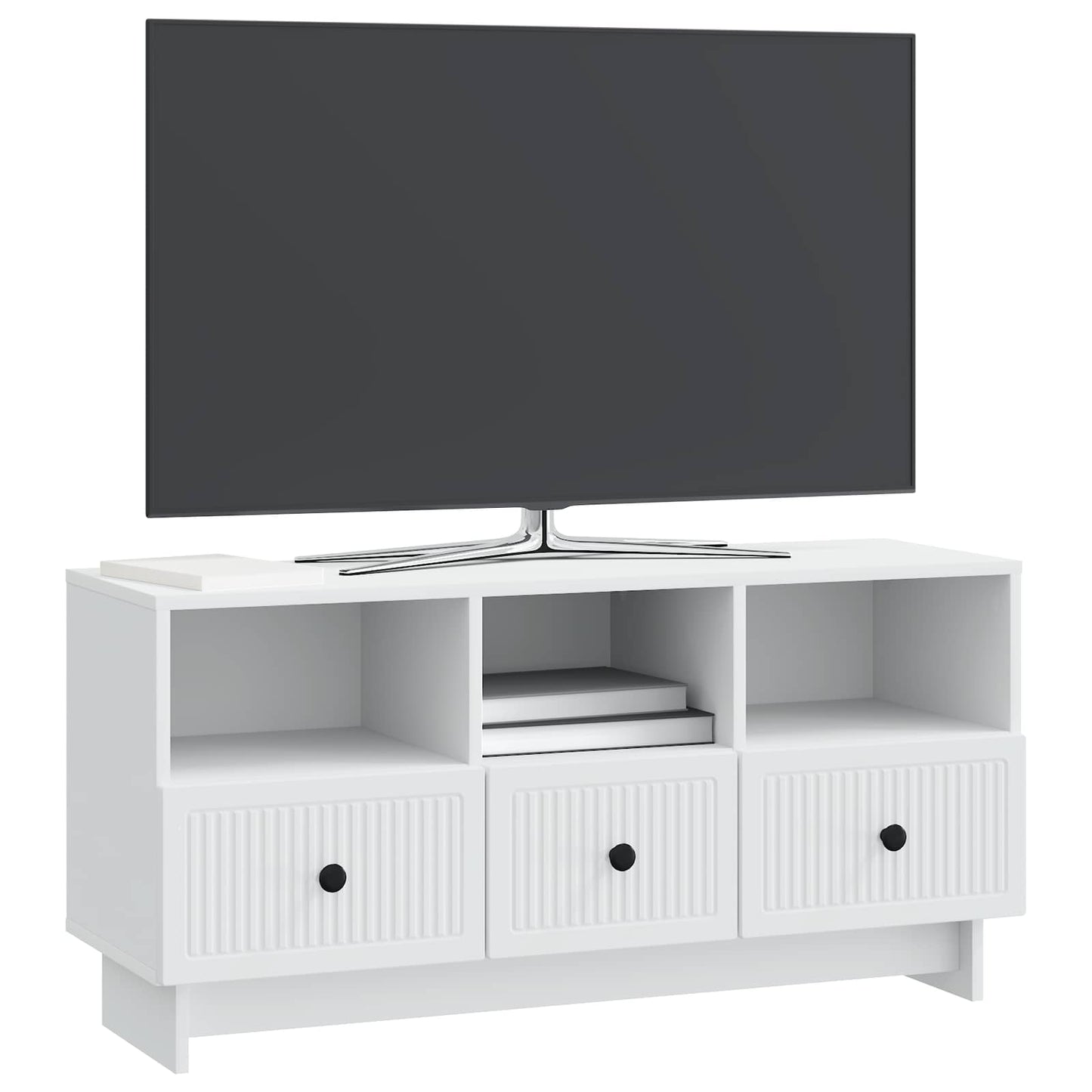 TV-skab med skuffe Hvid 102 x 34,5 x 50 cm Konstrueret træ
