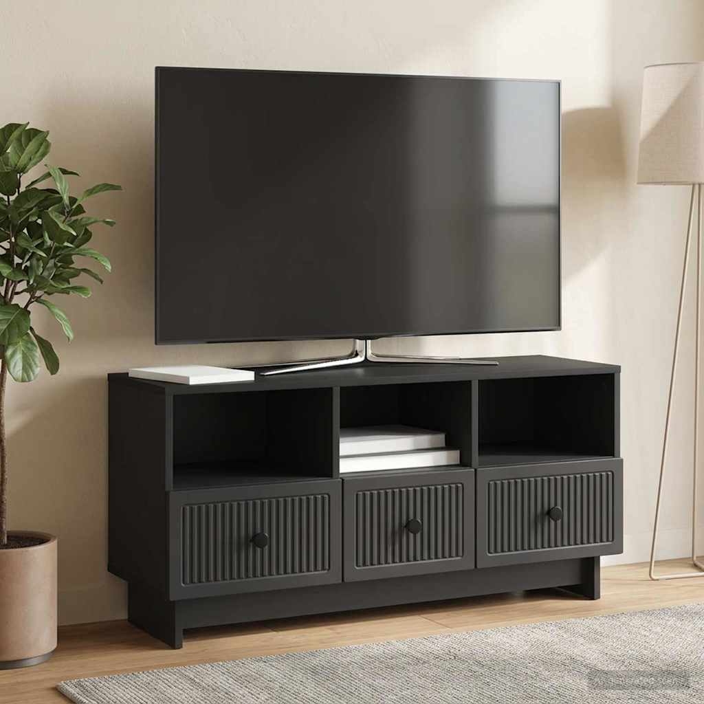 TV-skab med skuffe Sort 102 x 34,5 x 50 cm Konstrueret træ