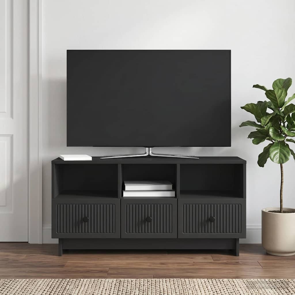 TV-skab med skuffe Sort 102 x 34,5 x 50 cm Konstrueret træ