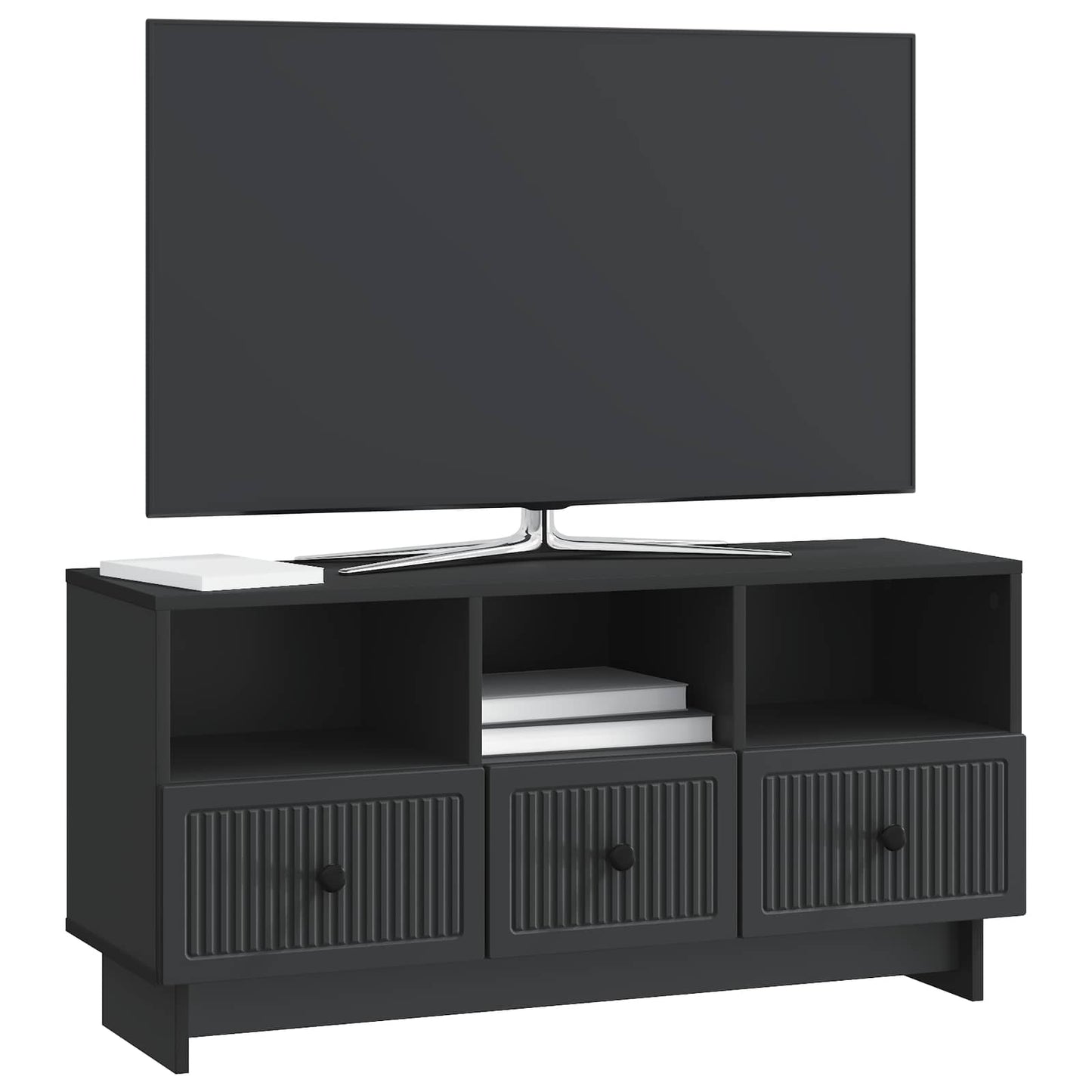 TV-skab med skuffe Sort 102 x 34,5 x 50 cm Konstrueret træ