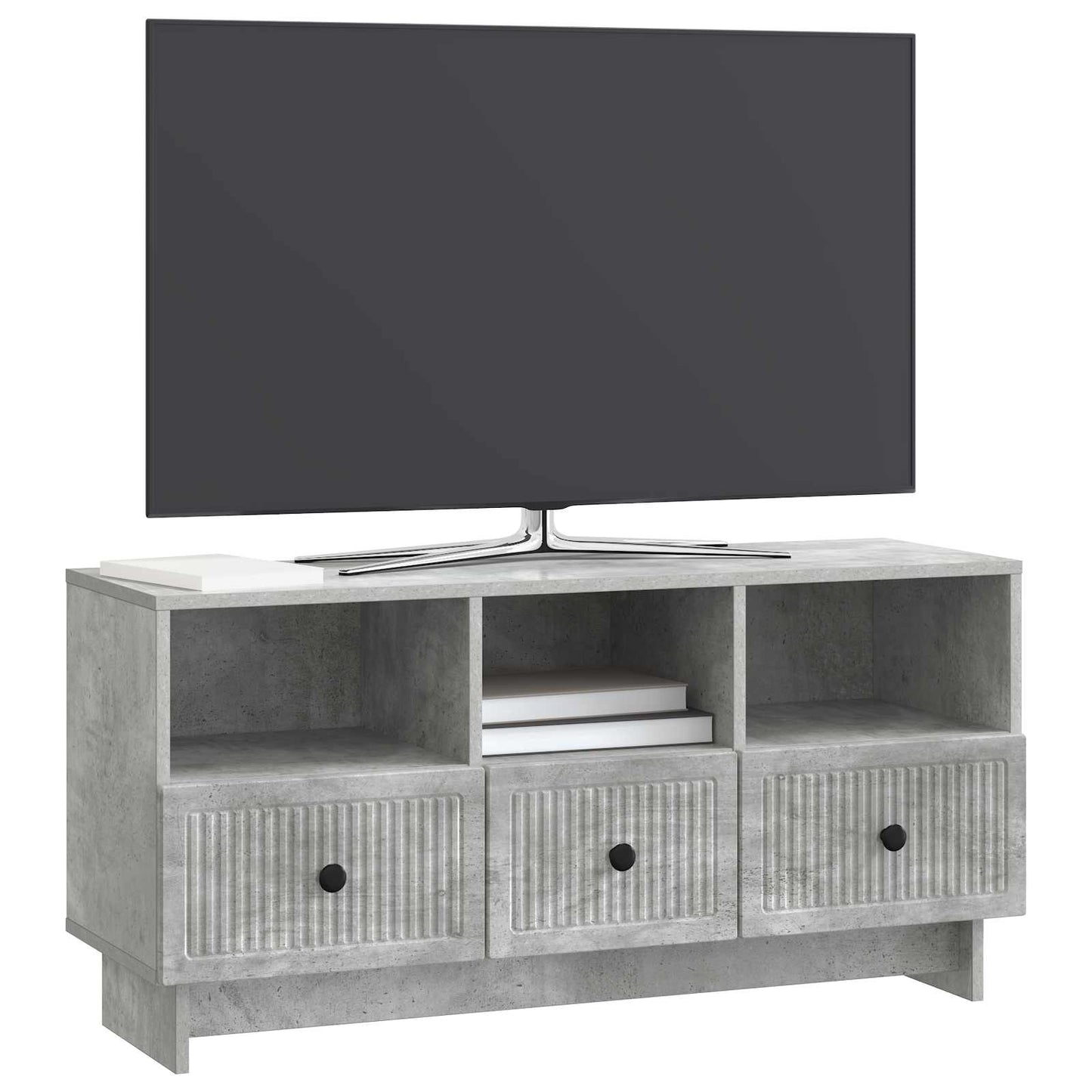 TV-skab med skuffe Betongrå 102 x 34,5 x 50 cm Konstrueret træ