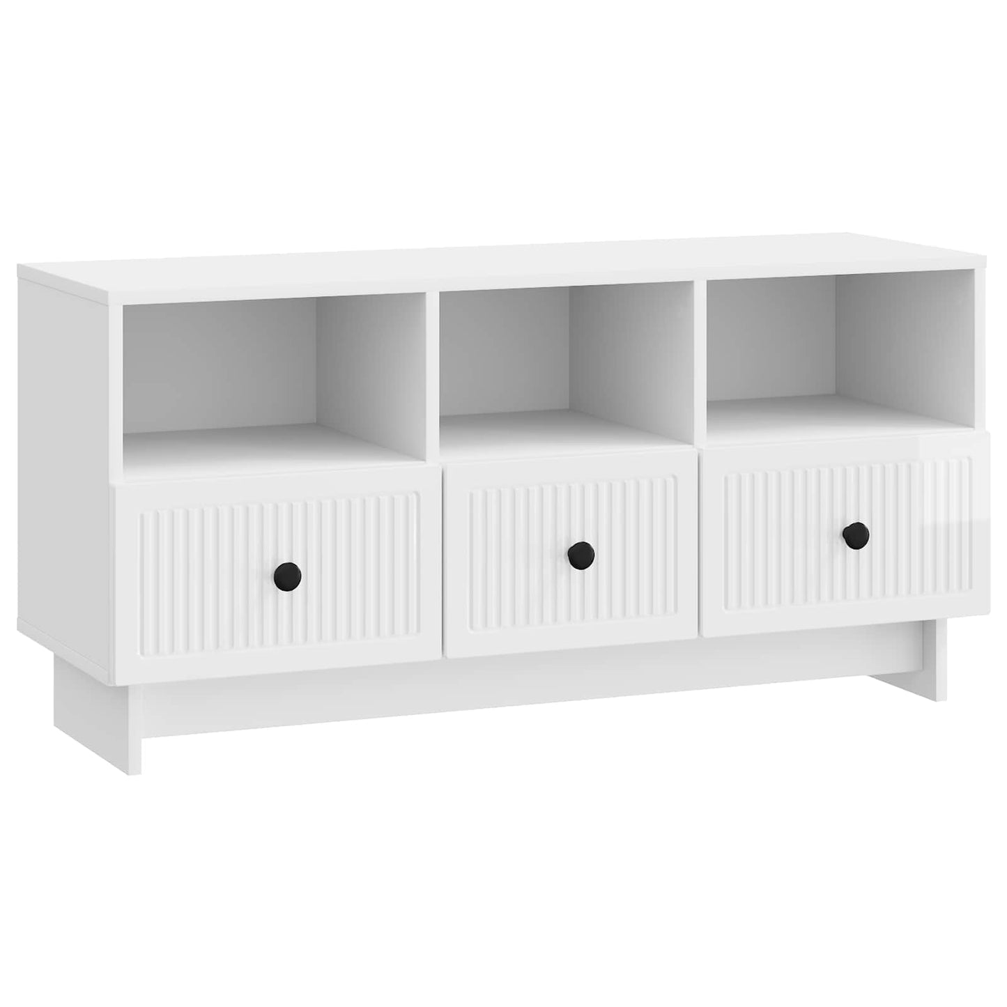 TV-skab Hvid højglans 102 x 34,5 x 50 cm Konstrueret træ