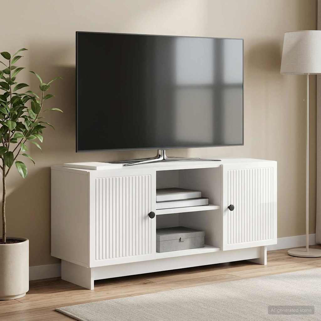 TV-skab 102 x 34,5 x 50 cm Hvid højglans Konstrueret træ