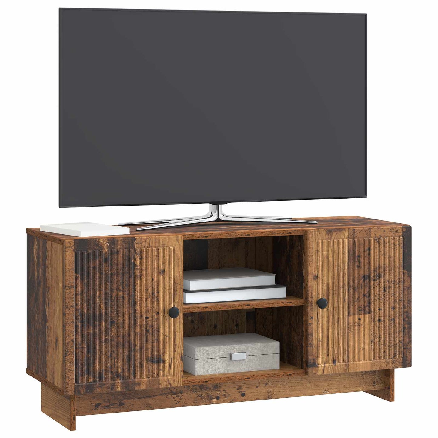 TV-skab 102 x 34,5 x 50 cm Gammelt træ Konstrueret træ