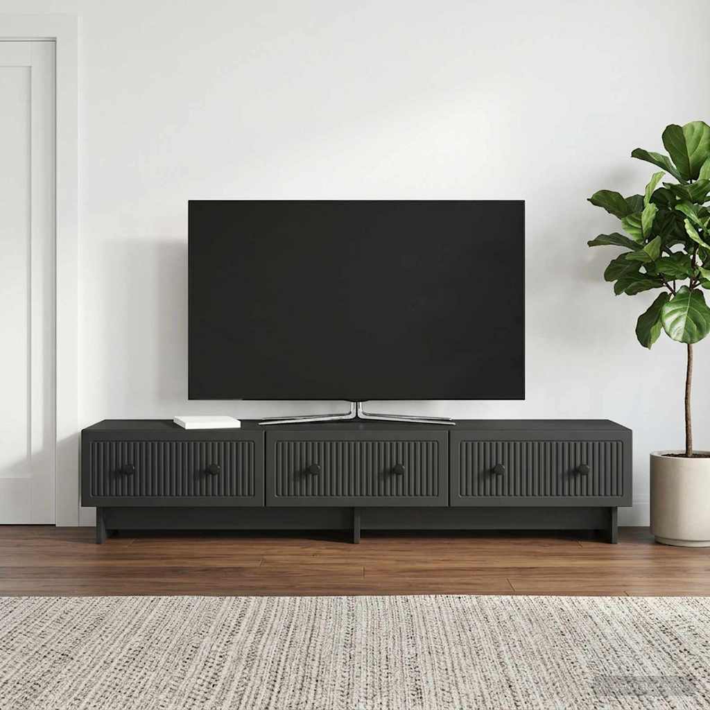 TV-skab med skuffe Sort 147 x 34,5 x 30 cm Konstrueret træ