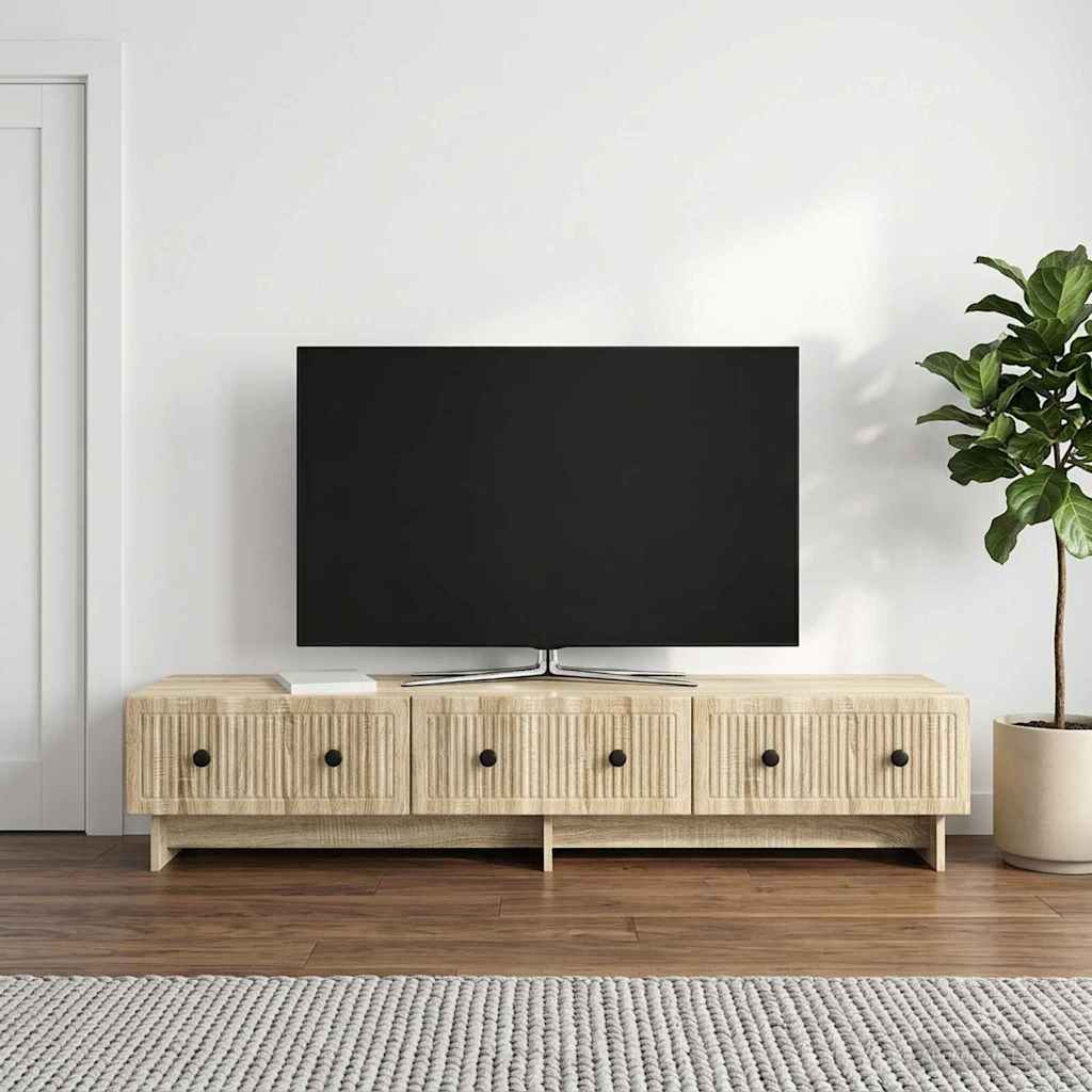 TV-skab med skuffe Sonoma-eg 147 x 34,5 x 30 cm Konstrueret træ