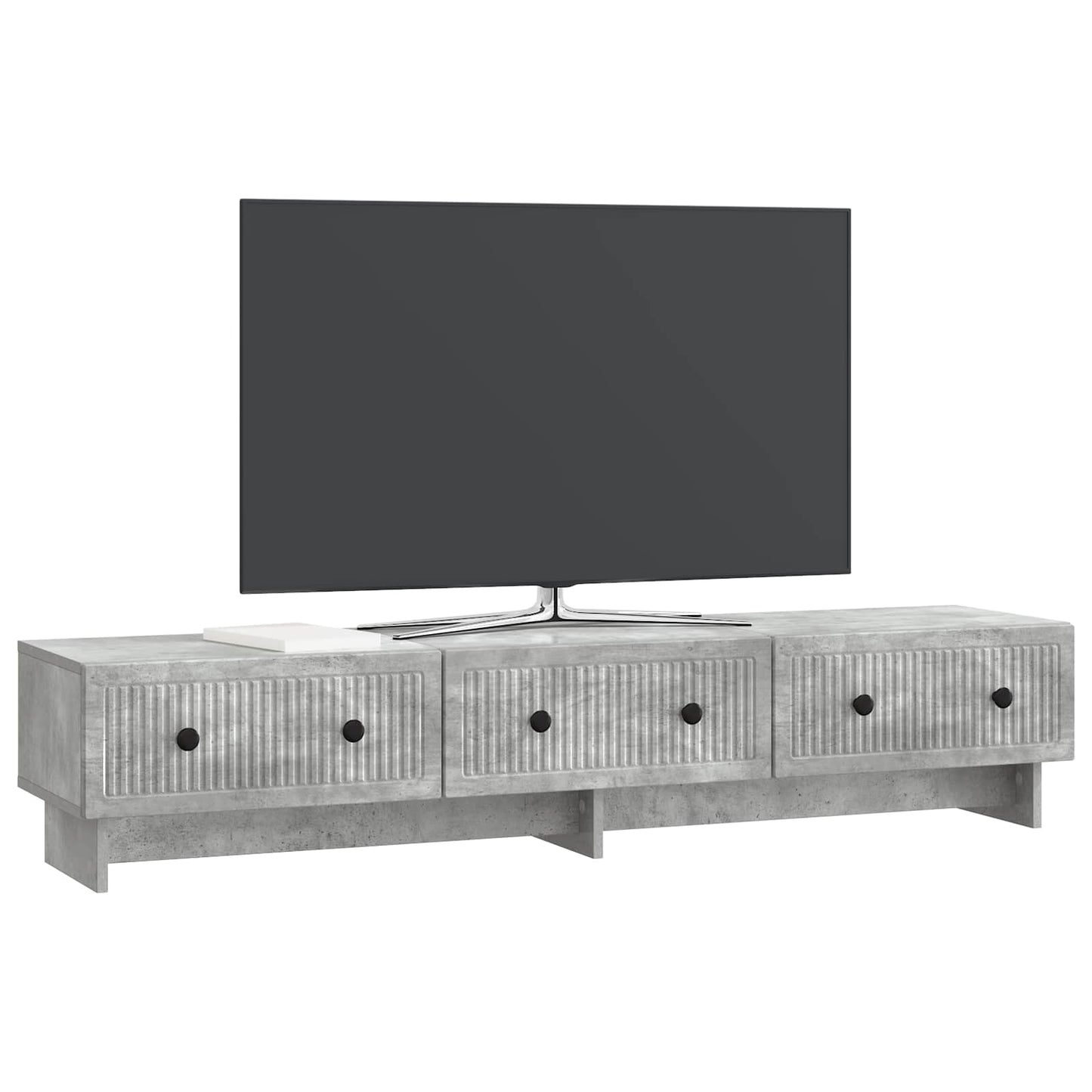 TV-skab med skuffe Betongrå 147 x 34,5 x 30 cm Konstrueret træ