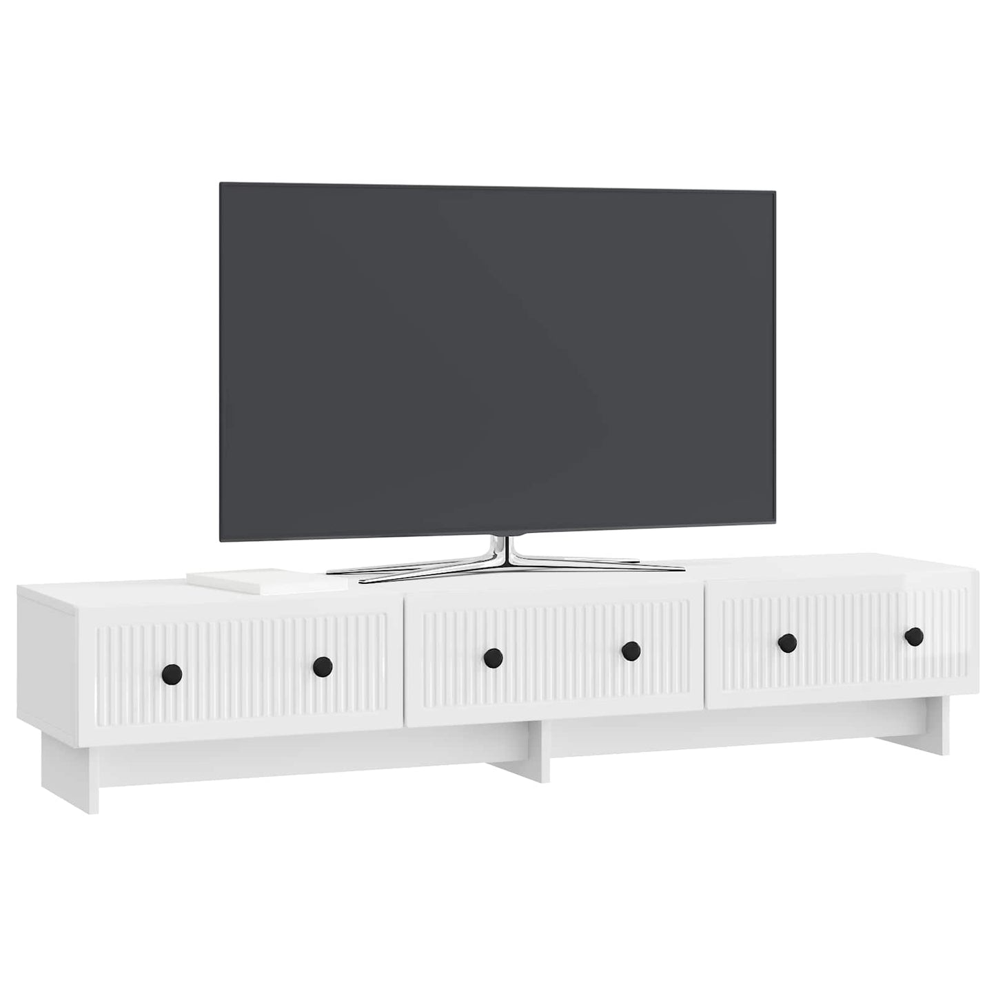 TV-skab Hvid højglans 147 x 34,5 x 30 cm Konstrueret træ