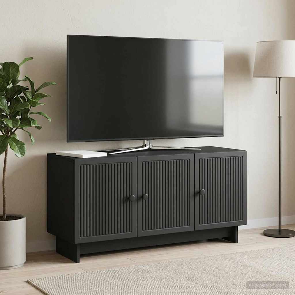 TV-skab Sort 99 x 34,5 x 50 cm Konstrueret træ