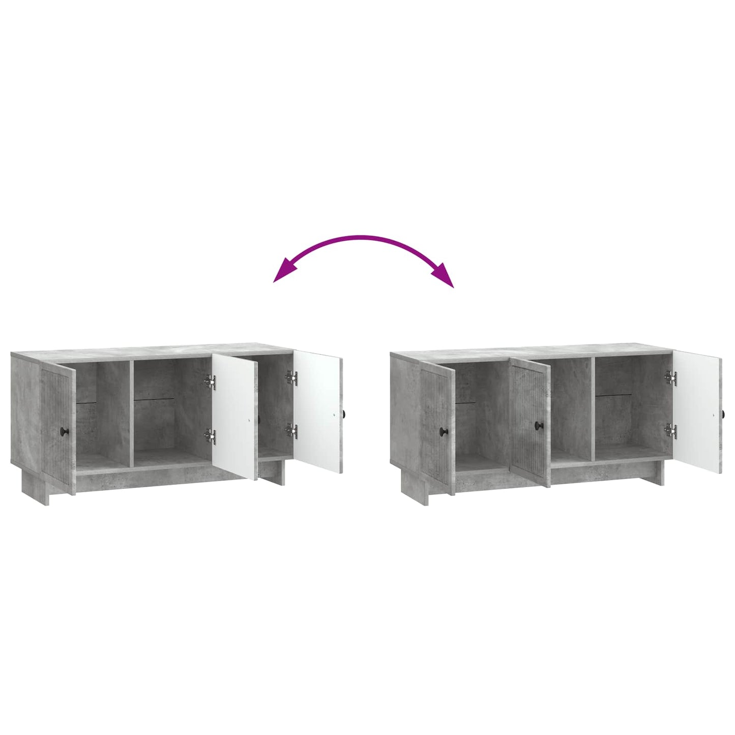 TV-skab Betongrå 99 x 34,5 x 50 cm Konstrueret træ