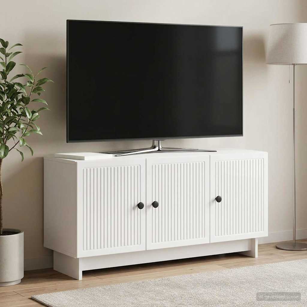 TV-skab Hvid højglans 99 x 34,5 x 50 cm Konstrueret træ