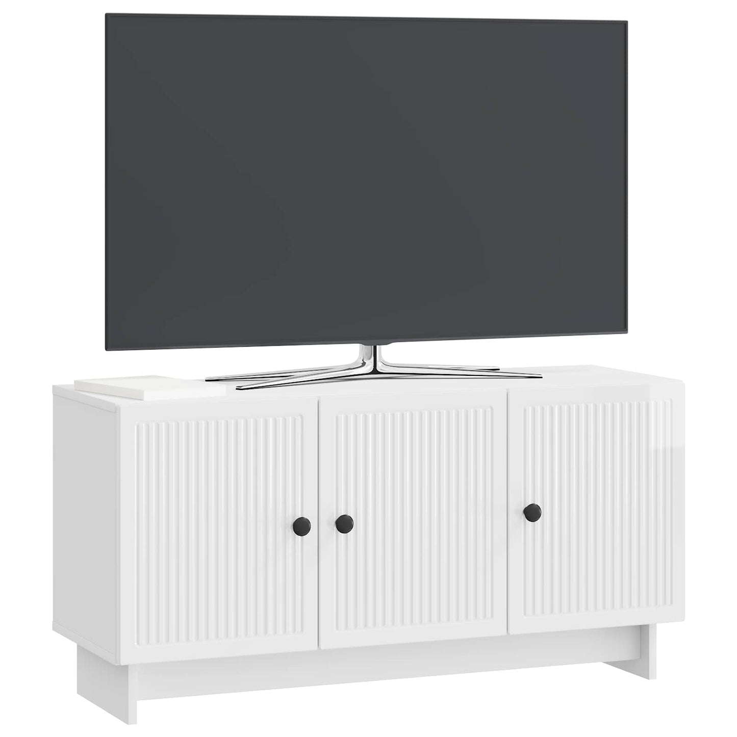 TV-skab Hvid højglans 99 x 34,5 x 50 cm Konstrueret træ