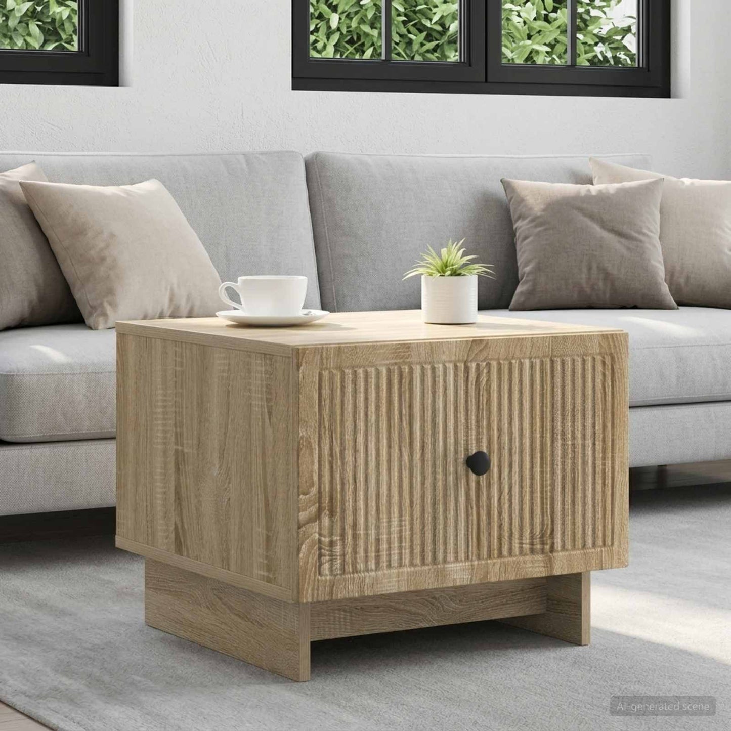 Sofabord med skuffe Sonoma-eg 49 x 50 x 40 cm Konstrueret træ