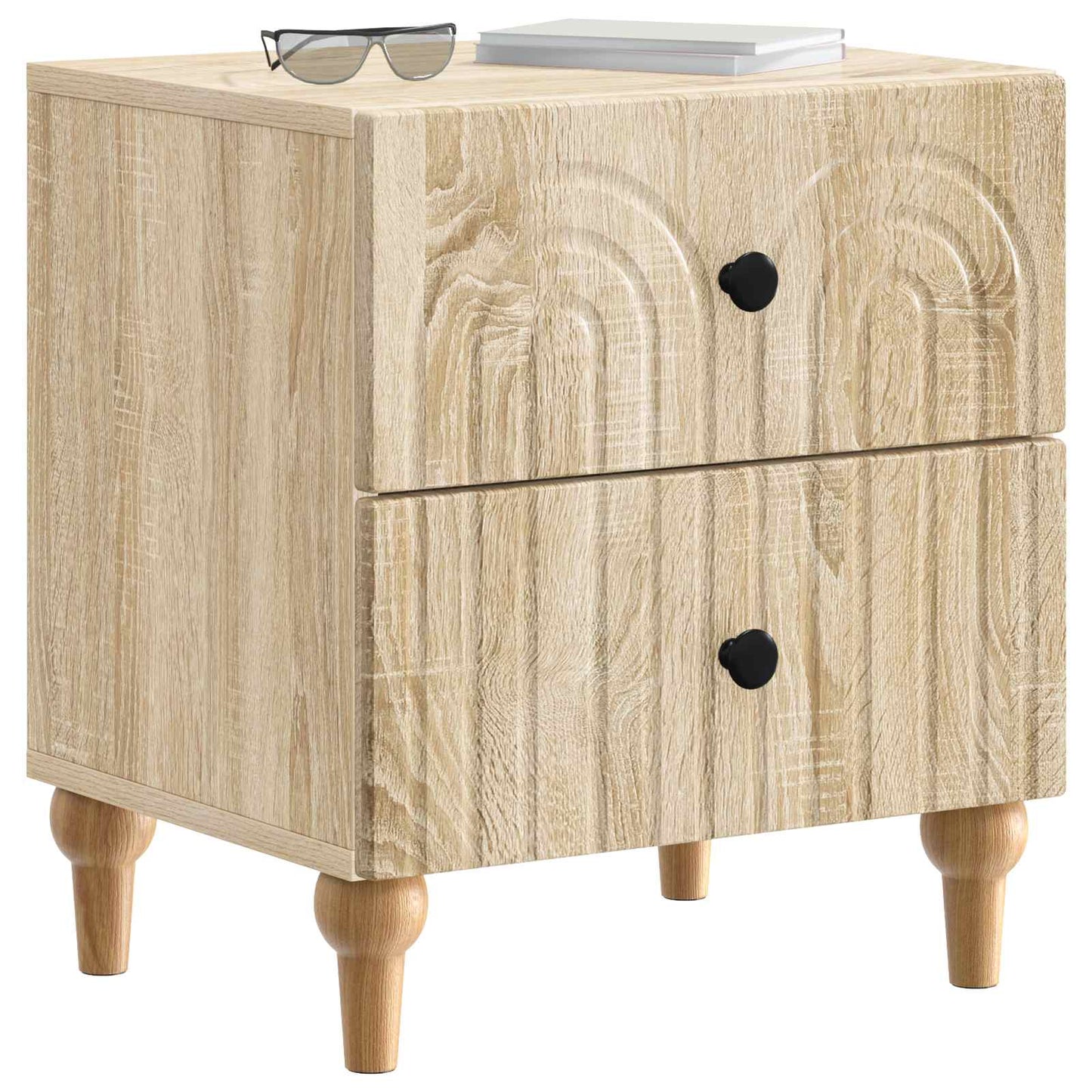 Natskab 2 stk. Sonoma-eg 43 x 34,5 x 48 cm Konstrueret træ