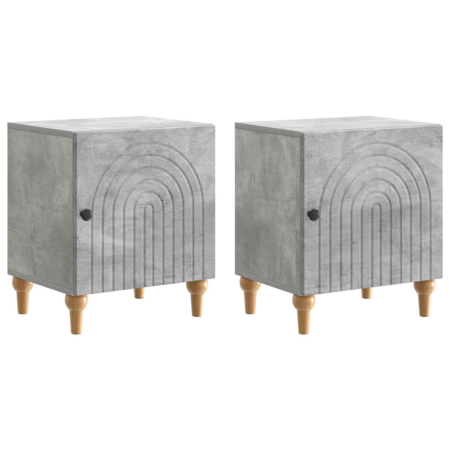 Natskab 2 pcs Betongrå 43 x 34,5 x 50 cm Konstrueret træ