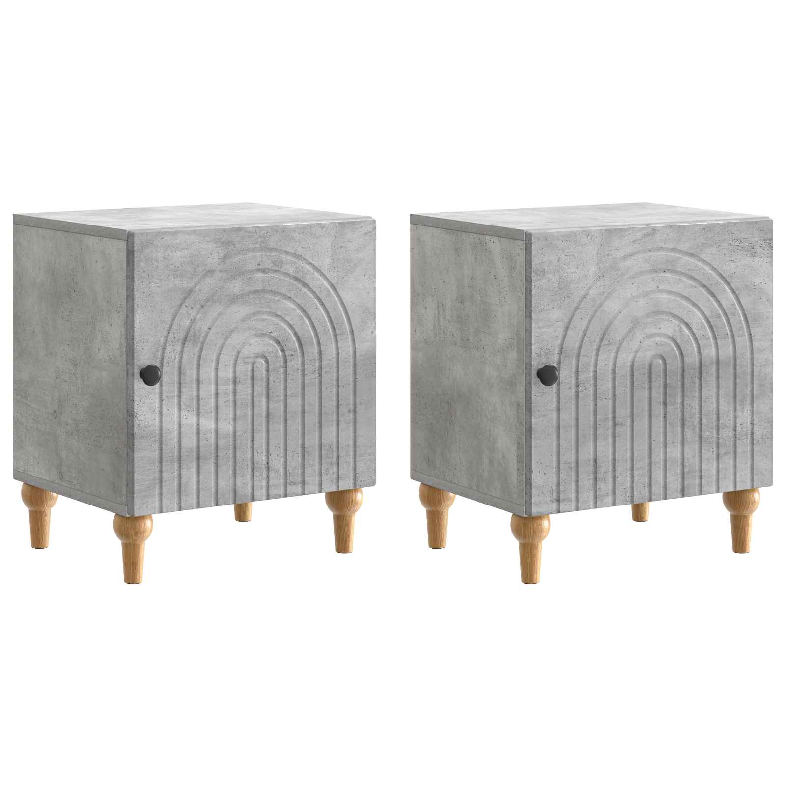 Natskab 2 pcs Betongrå 43 x 34,5 x 50 cm Konstrueret træ billede